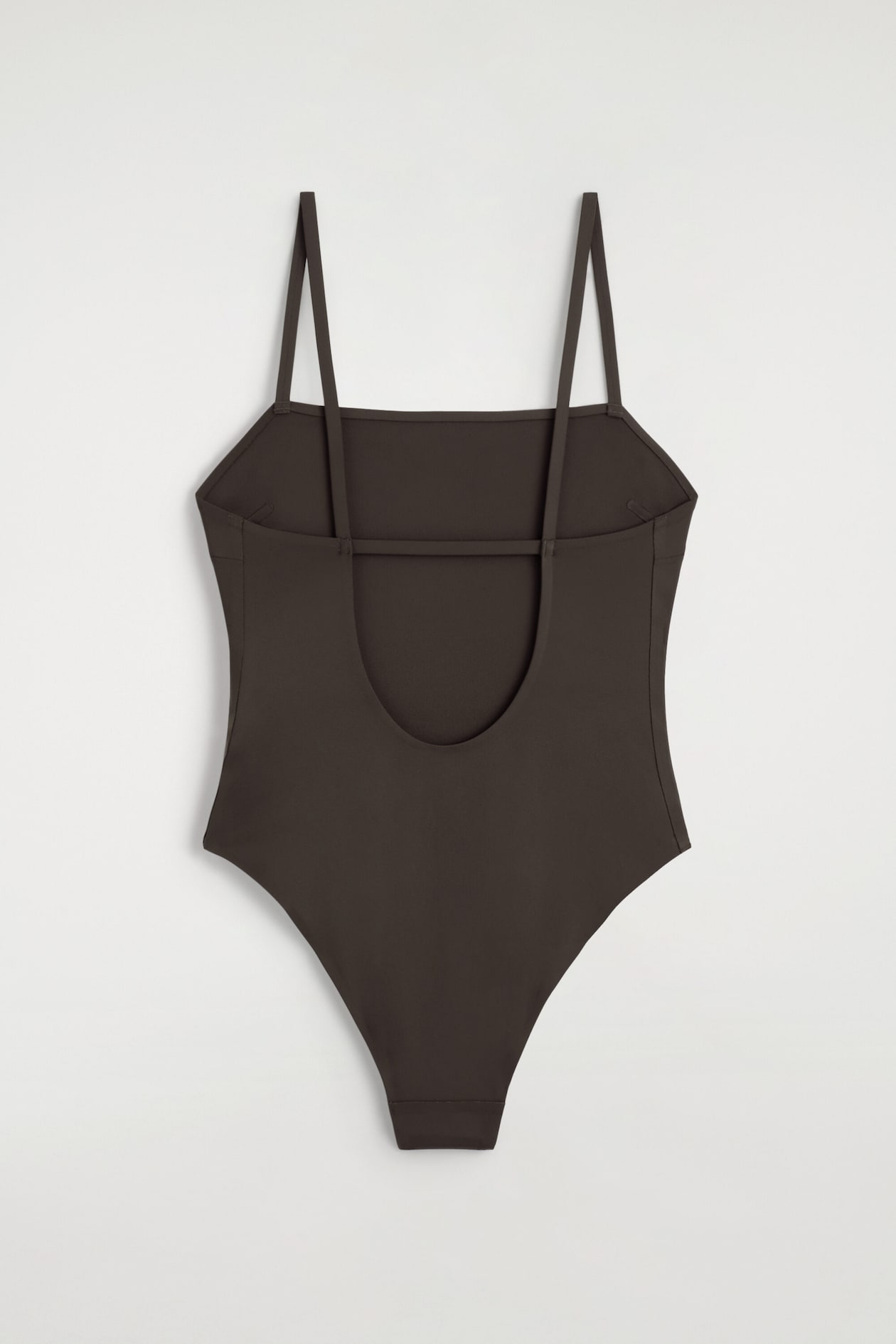 BONDED SWIMSUIT — DARK BROWN