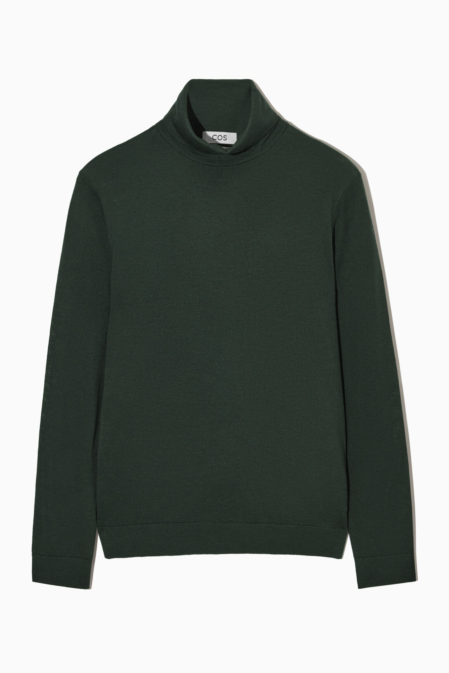 PULL COL ROULÉ LAINE MÉRINOS - VERT FONCÉ - 1