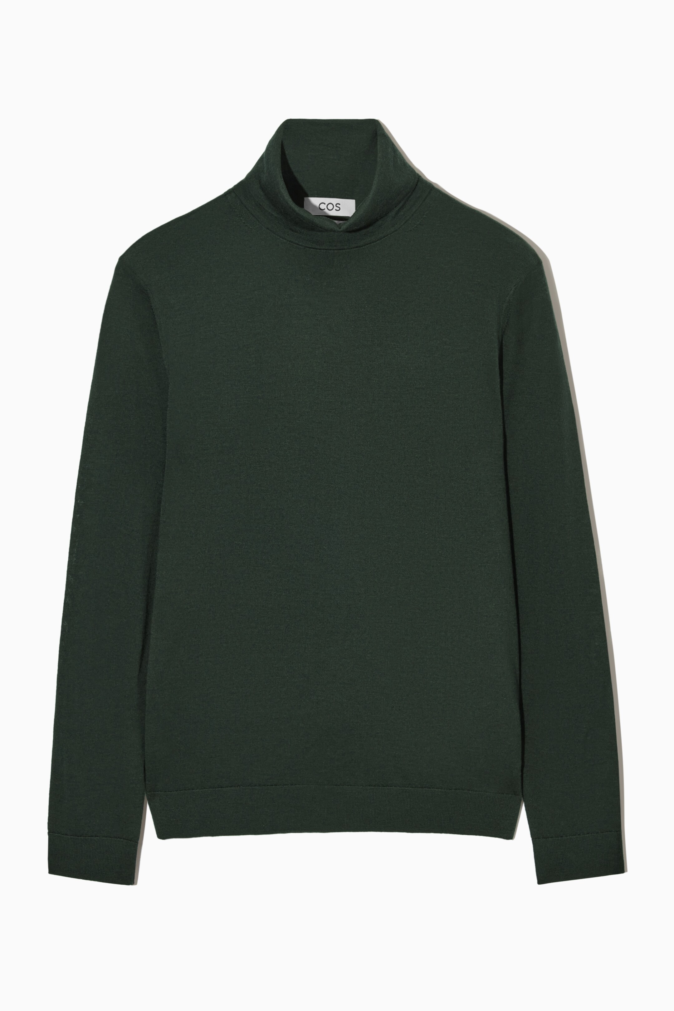 Agrandir l'image: PULL COL ROULÉ LAINE MÉRINOS - VERT FONCÉ - HOMME | H&M CH 1