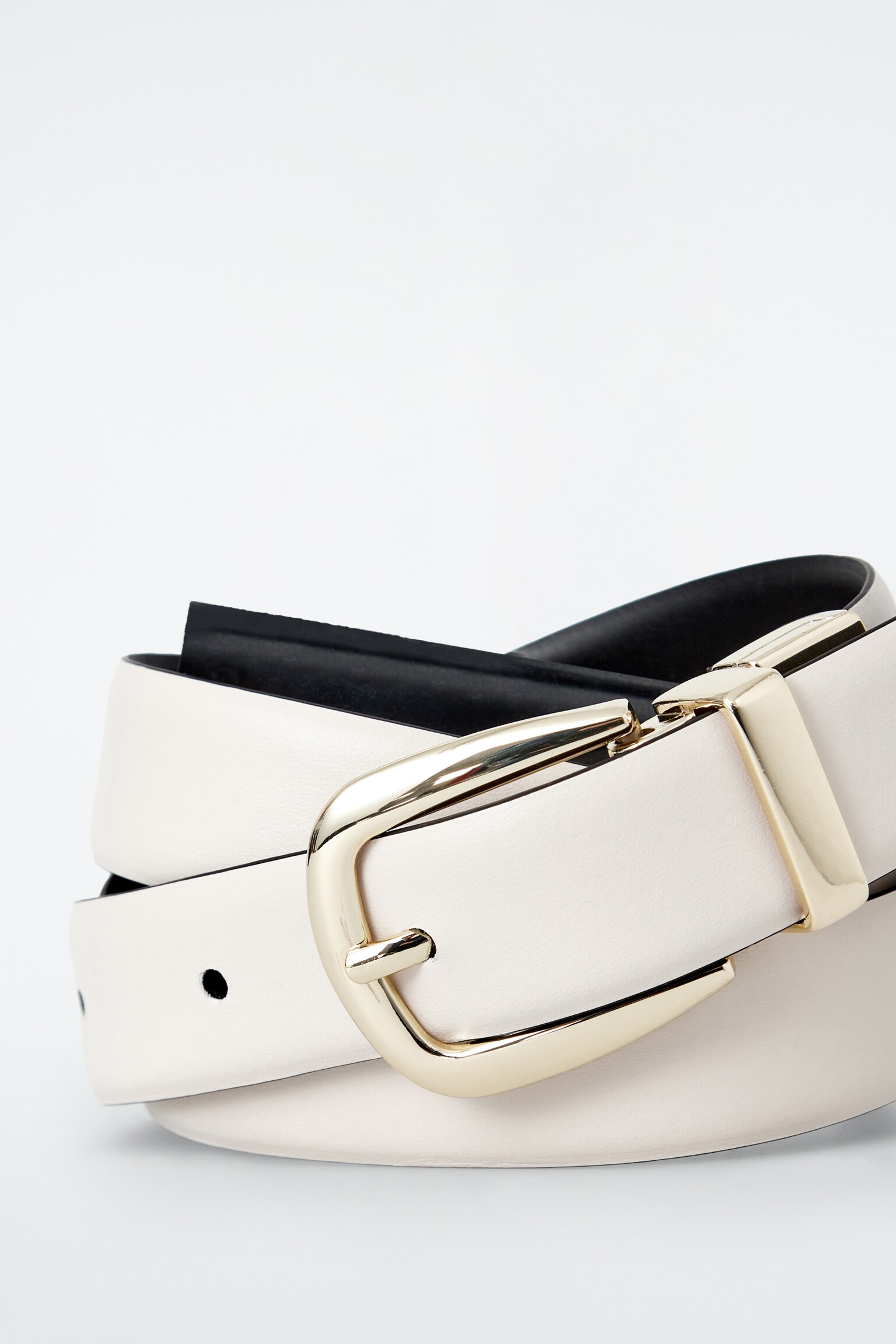 CEINTURE RÉVERSIBLE EN CUIR - NOIR / ÉCRU/MARRON / BORDEAUX - 4