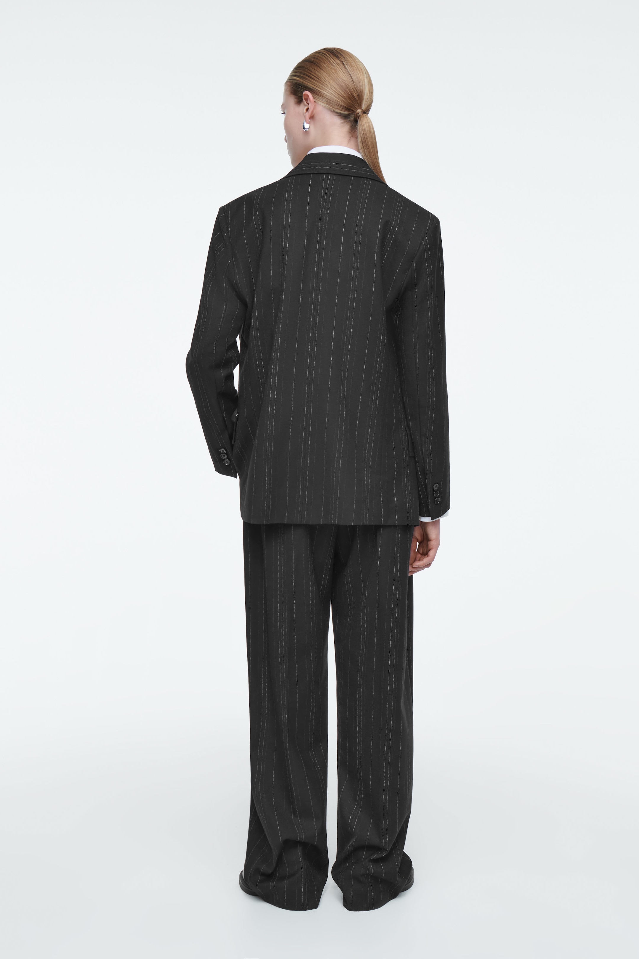 REGULAR DRAPED PINSTRIPED BLAZER