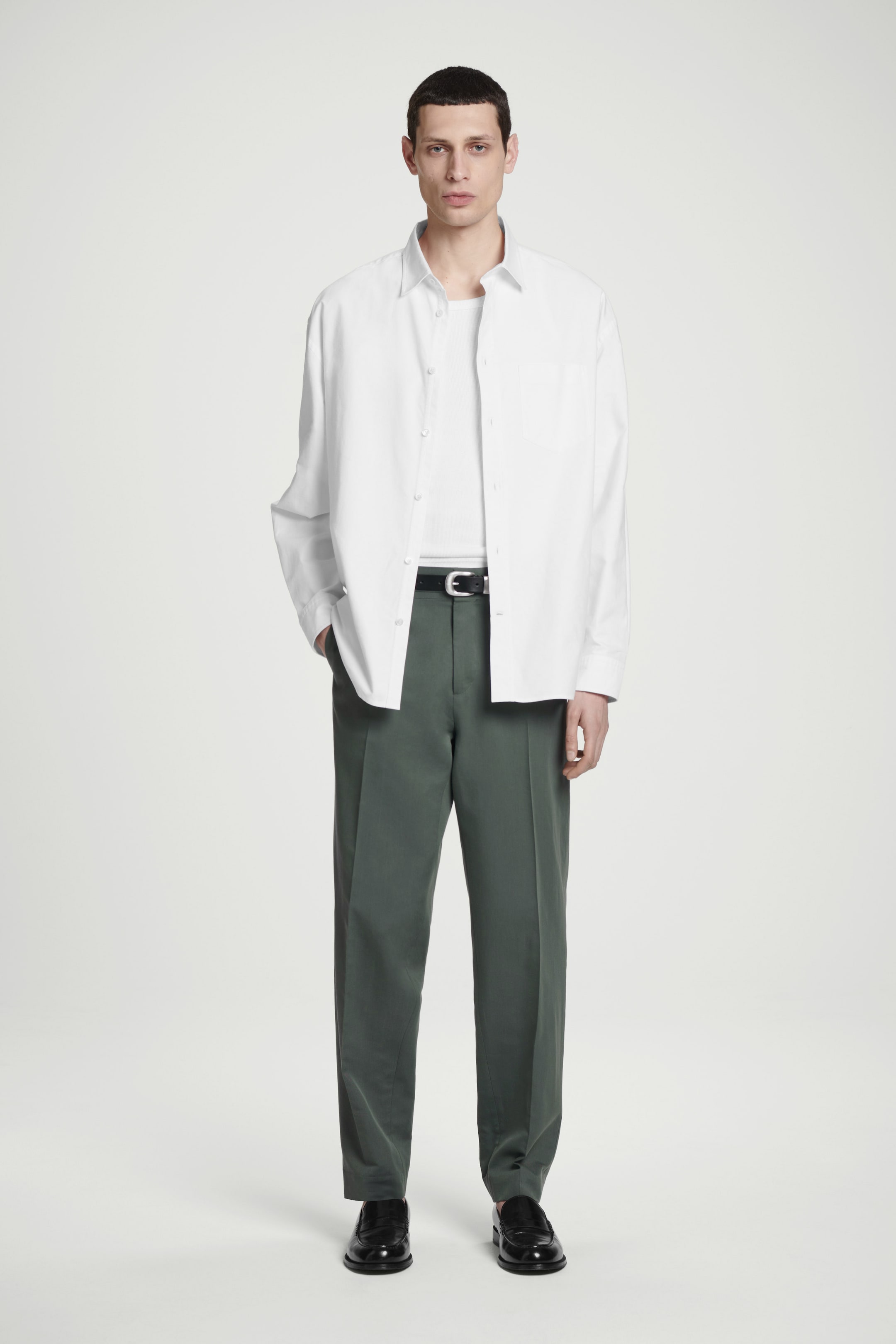 Agrandir l'image: PANTALON DE COSTUME DROIT - VERT FONCÉ - HOMME | H&M FR 1