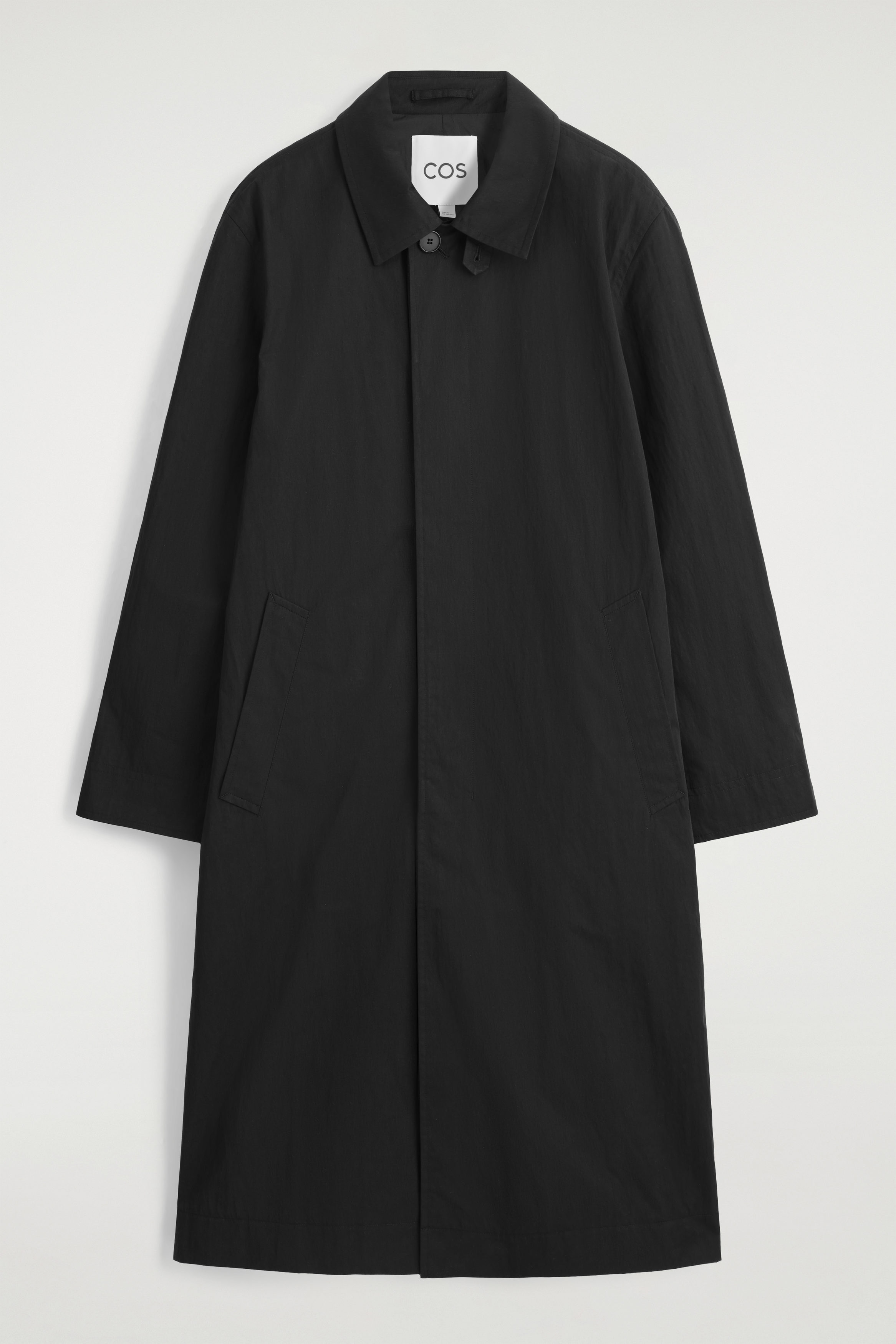 COTTON LONG TRENCH COAT - BLACK | COS US