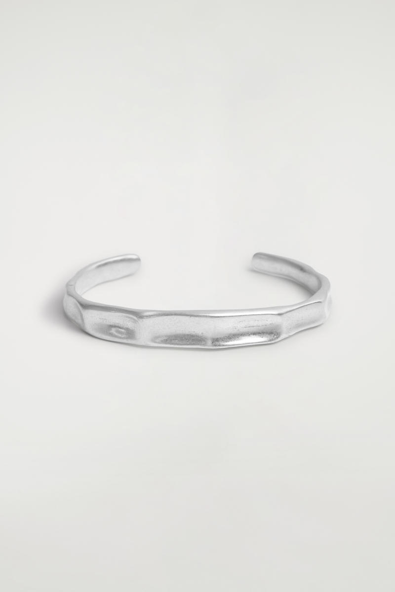 Cos Hammered Cuff In Silver