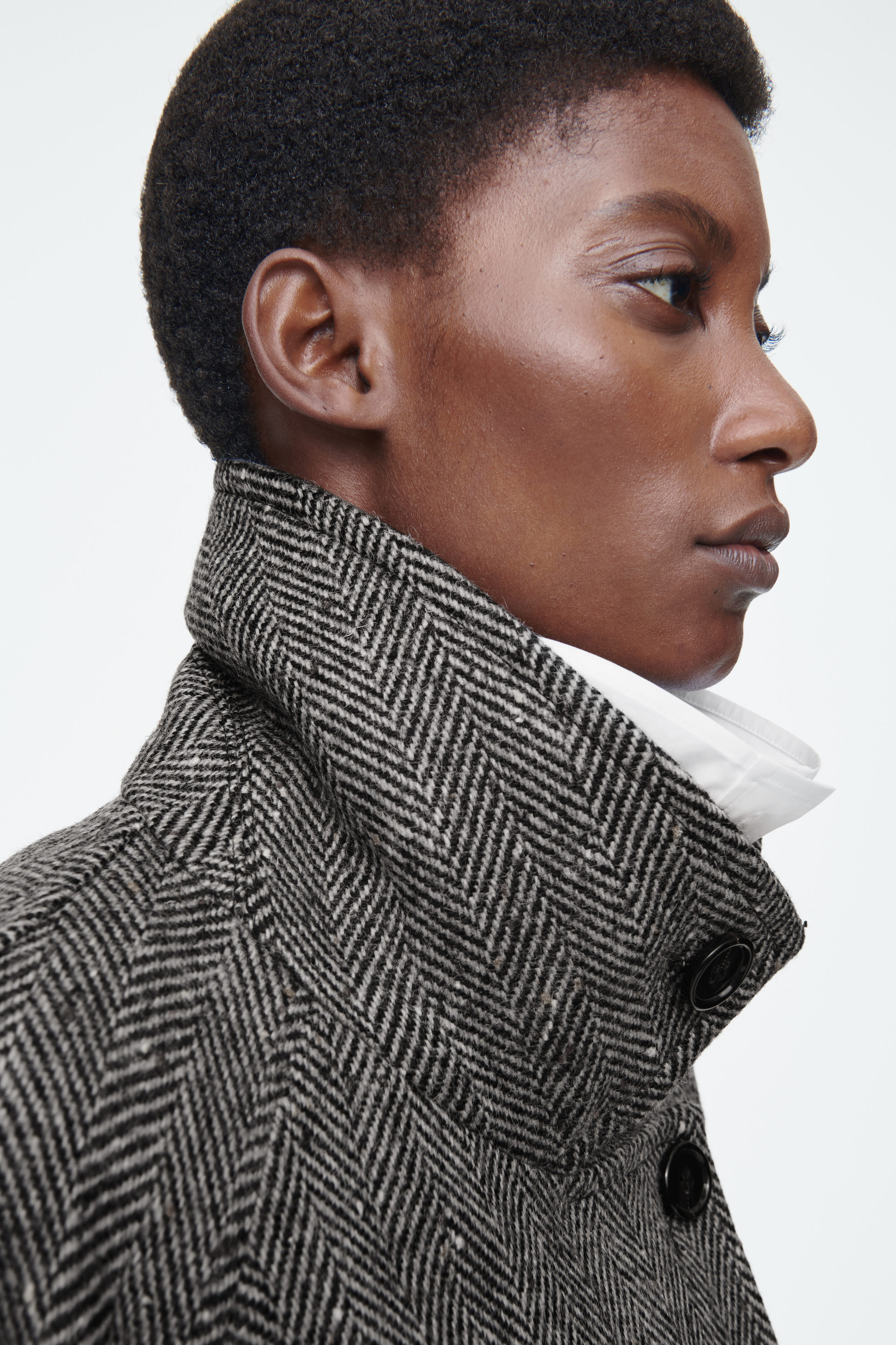 コルニエWOOL DOUBLE CLOTH PEA COAT TOP GRAY Super160's WOOL DOUBLE CLOTH PEA COAT｜TOP BLACK – Cornier