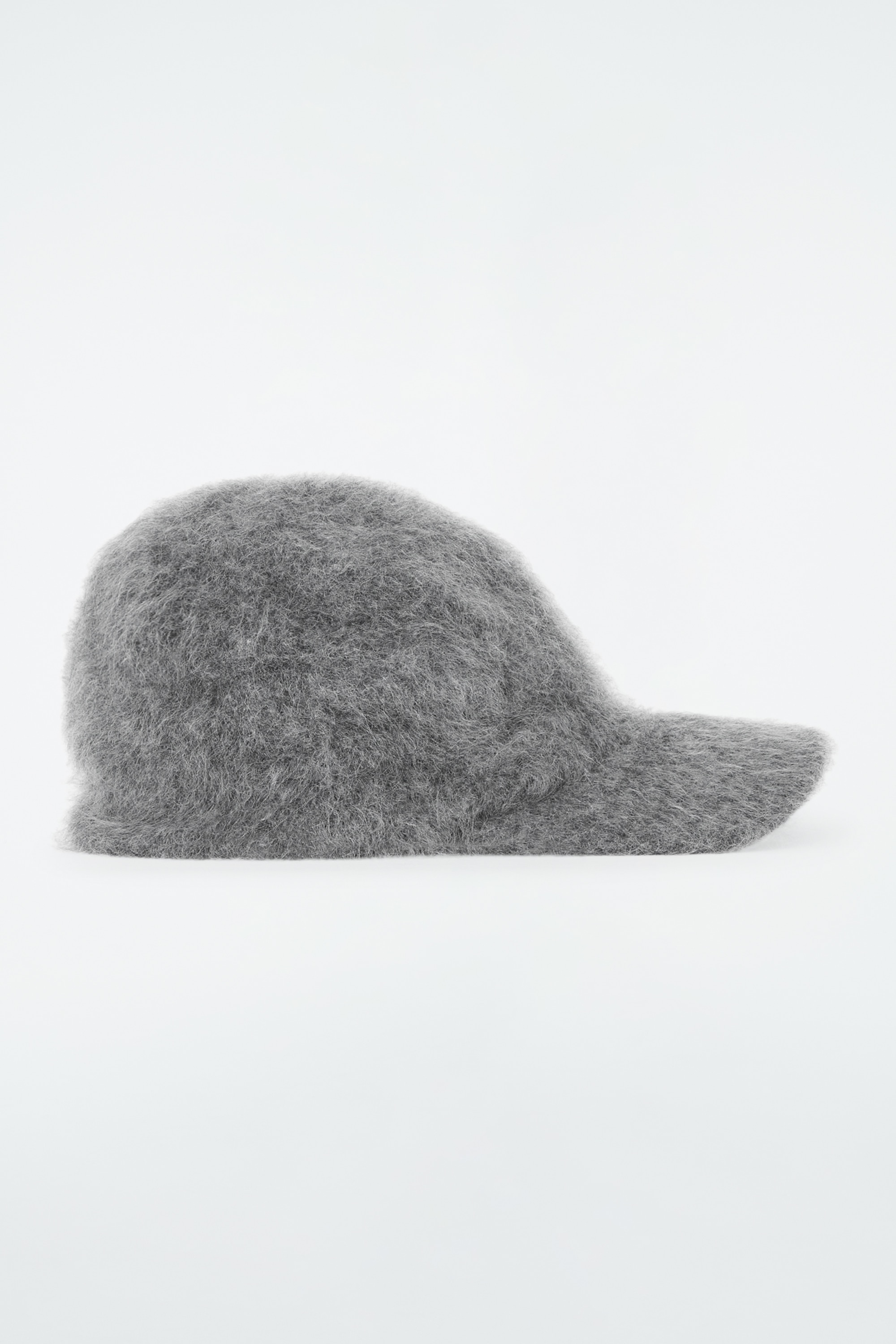 BRUSHED-CASHMERE BASEBALL CAP - CINZA/CASTANHO