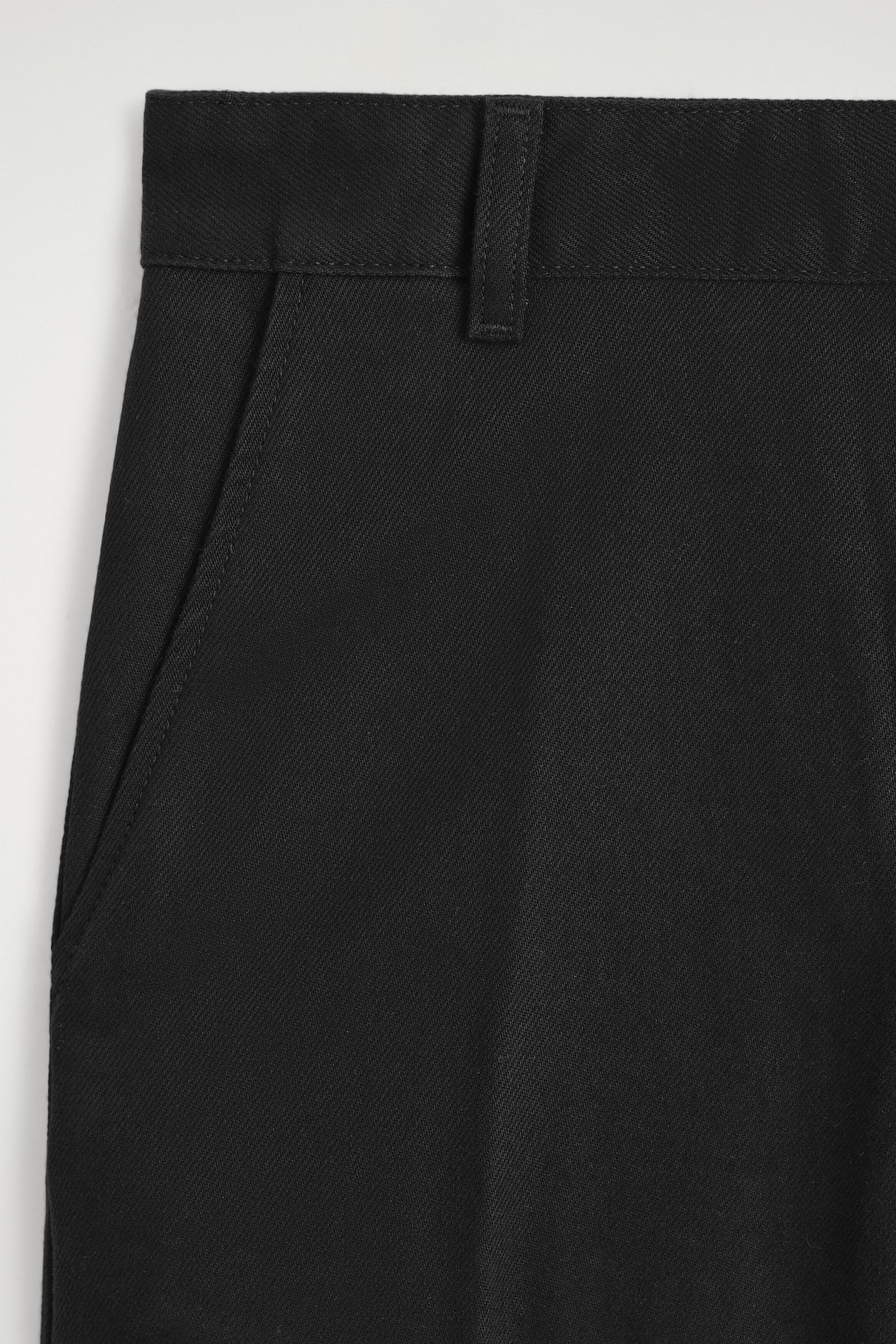 DENIM WIDE-LEG PANTS — BLACK