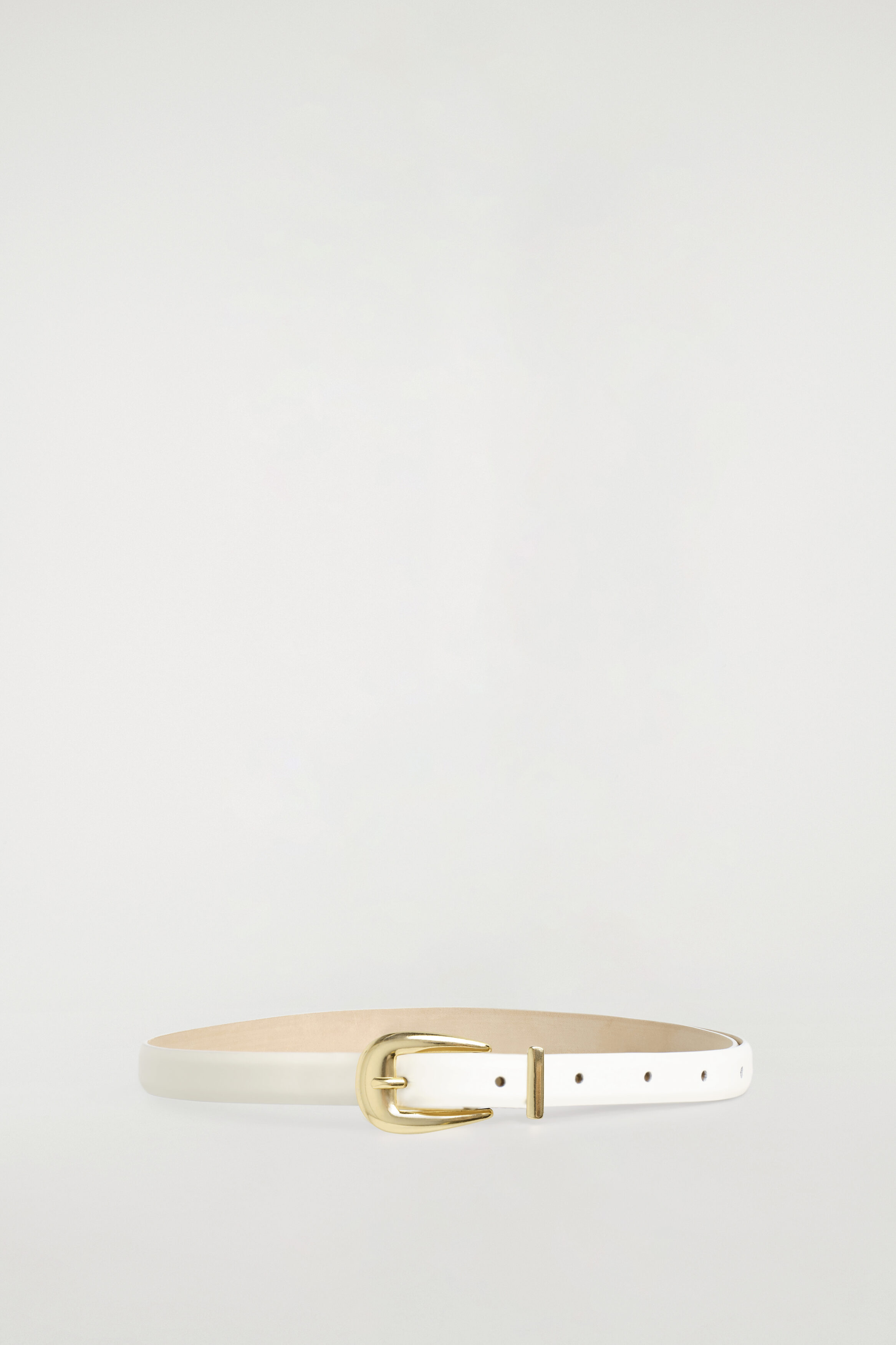 SCULPTED-BUCKLE LEATHER BELT - thumbnail 2