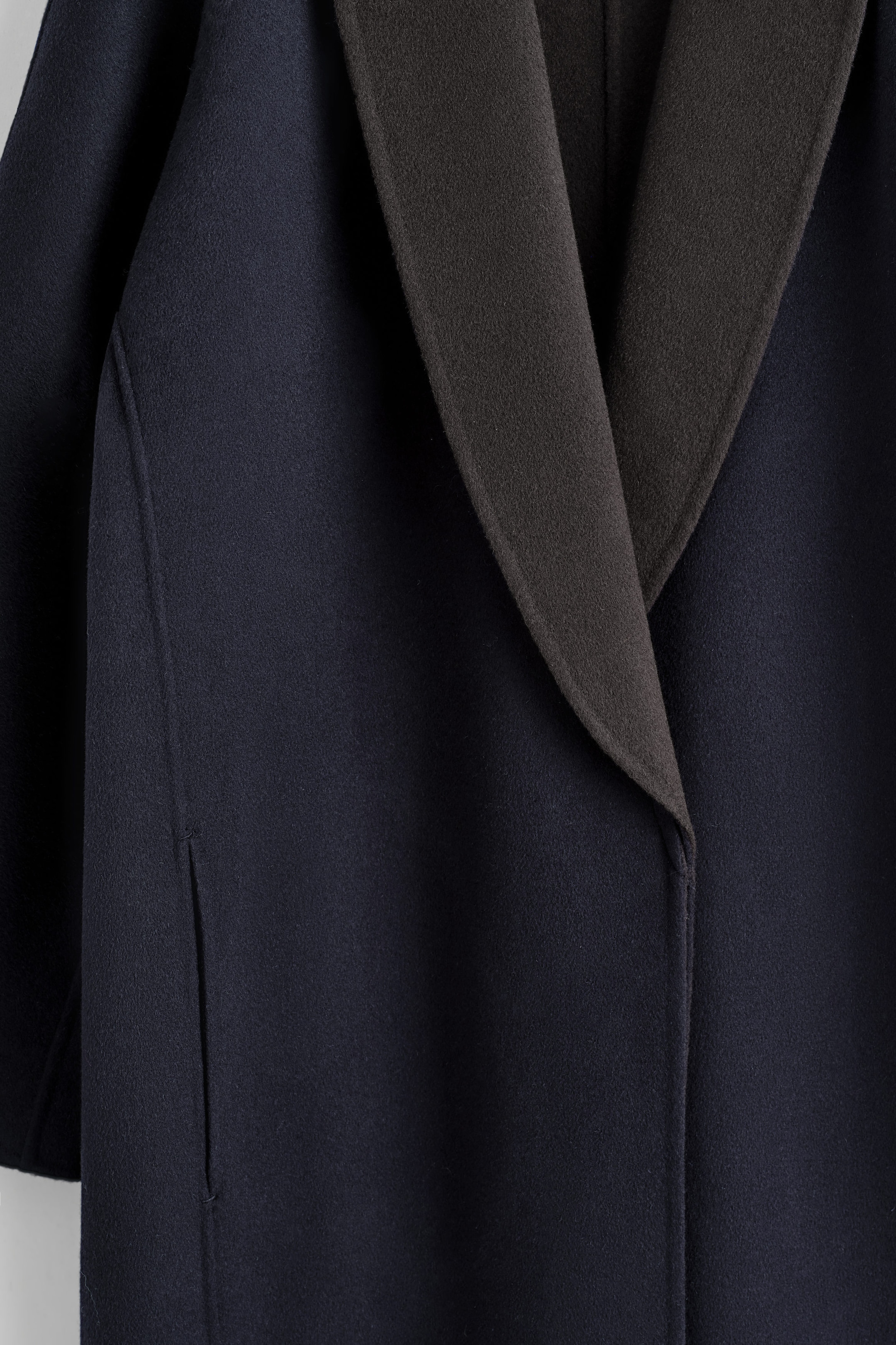DOUBLE-FACED WOOL SHAWL-COLLAR COAT - NAVY / BROWN | COS US