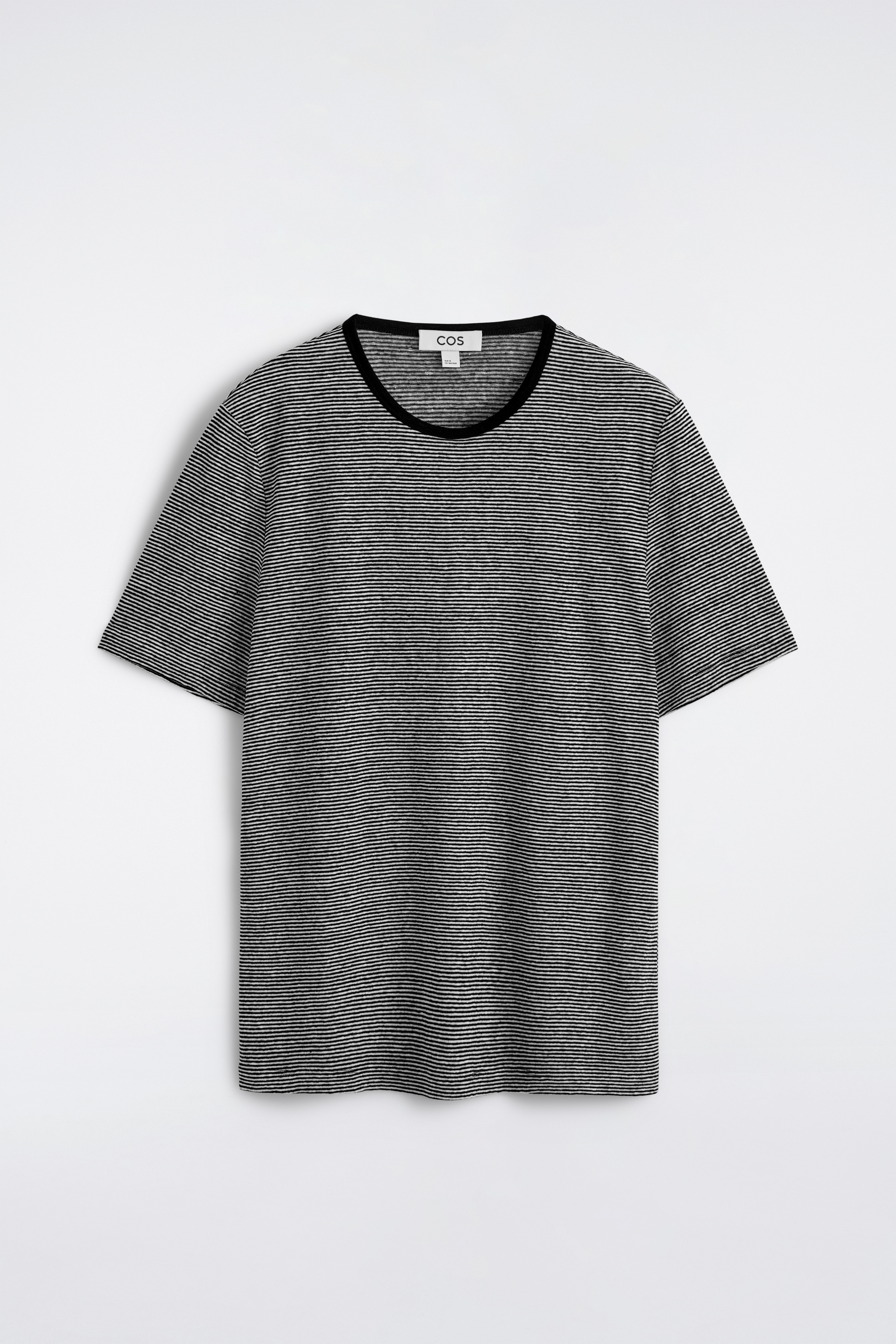 Linnen-jersey T-shirt - Zwart / gestreept/MARINEBLAUW/ZWART