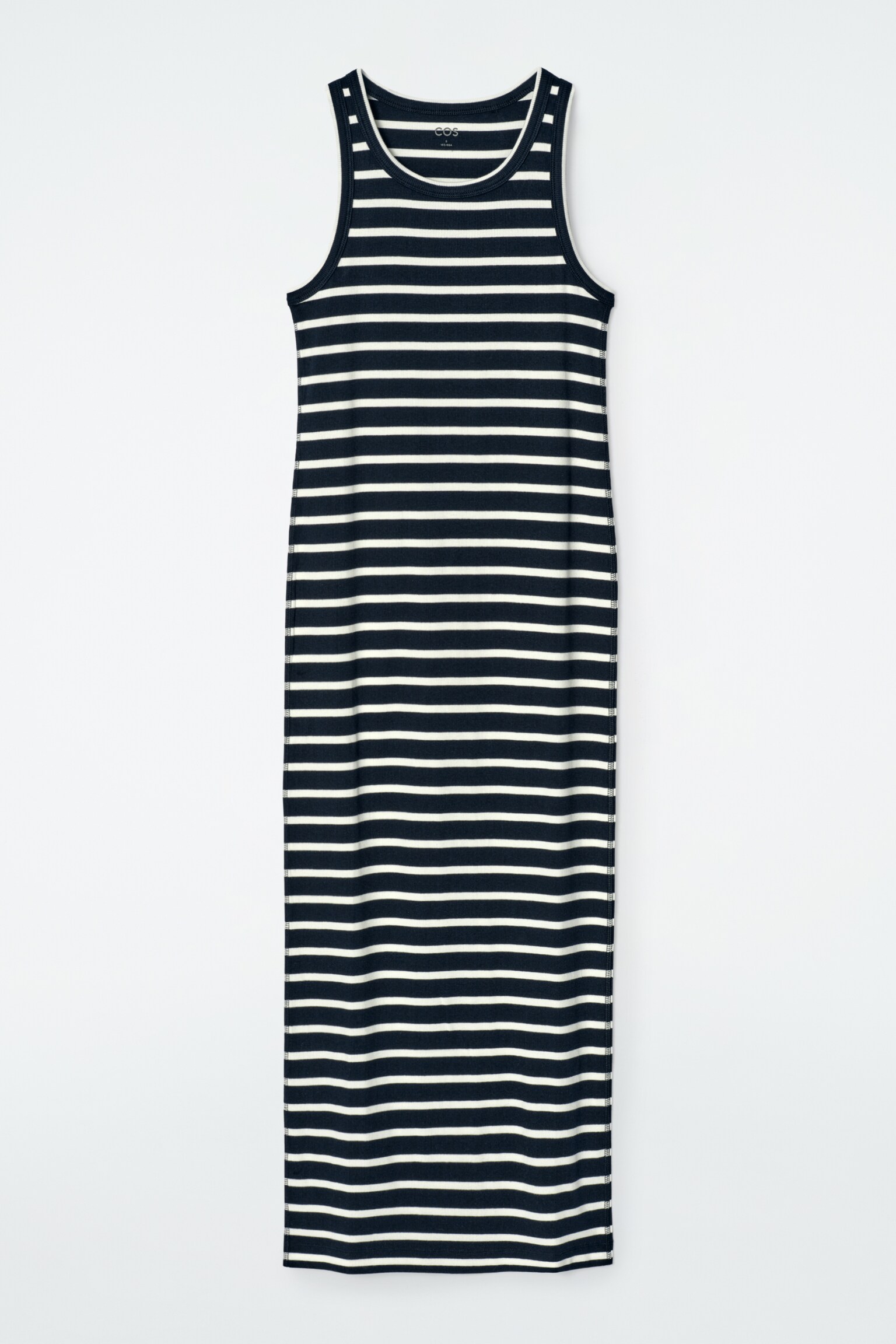 VESTIDO DE TUBO DE CANALÉ - AZUL MARINO/BLANCO/A RAYAS/NARANJA/OCRE/NEGRO - 2