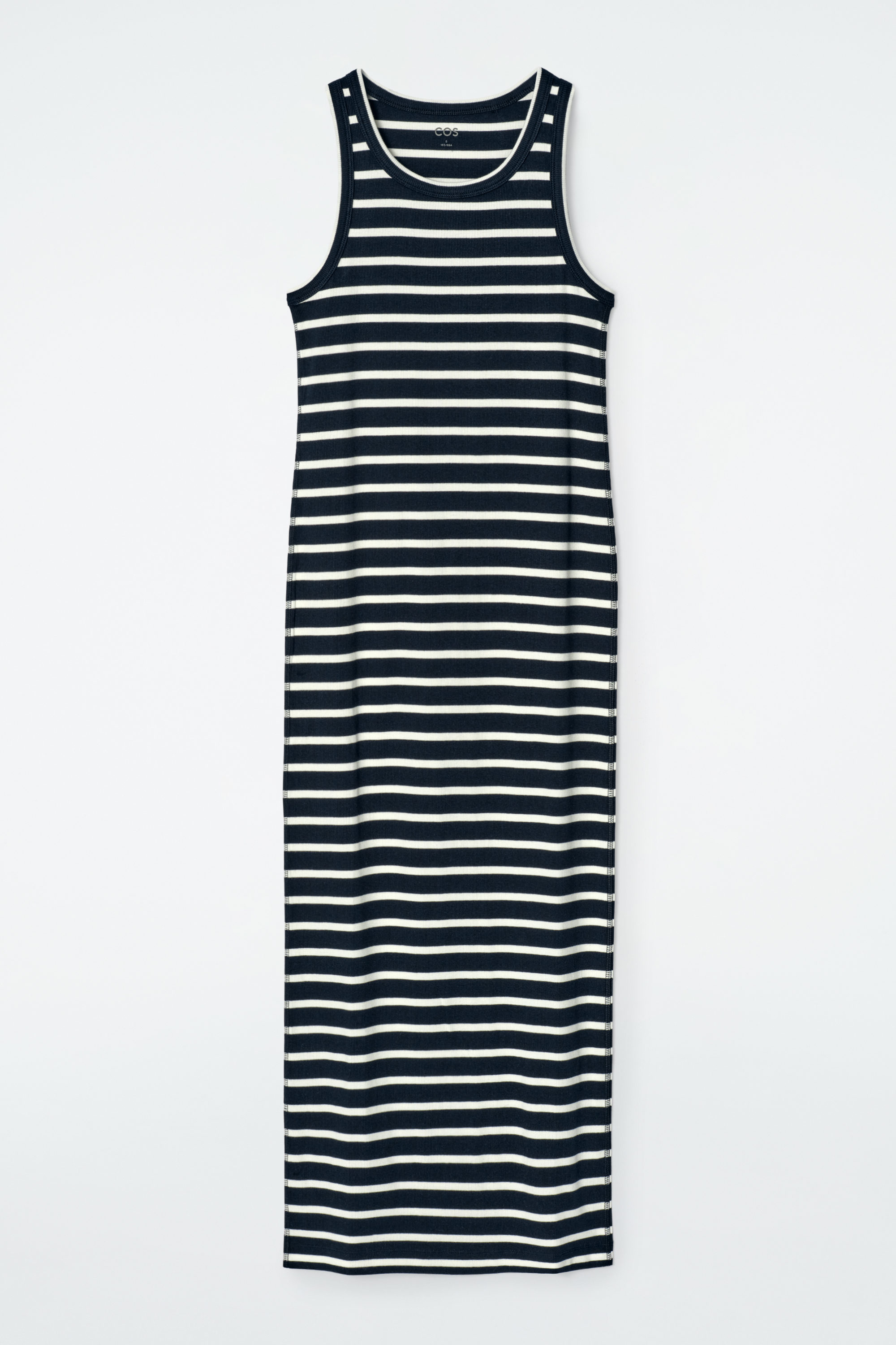 RIBBED TUBE DRESS - NAVY / WHITE / STRIPED | COS