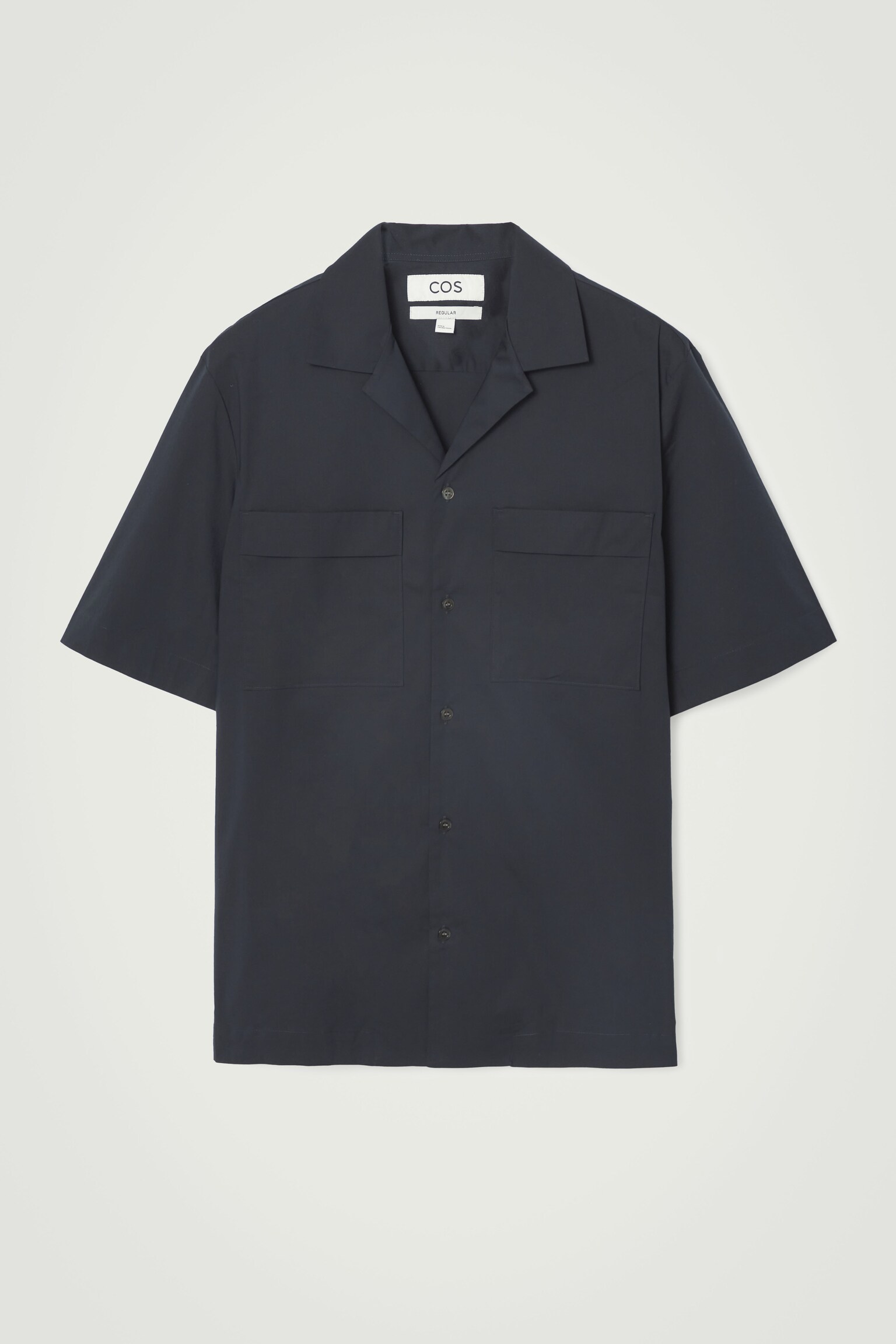UTILITY COTTON SHORT-SLEEVED SHIRT - NAVY/LIGHT BLUE
