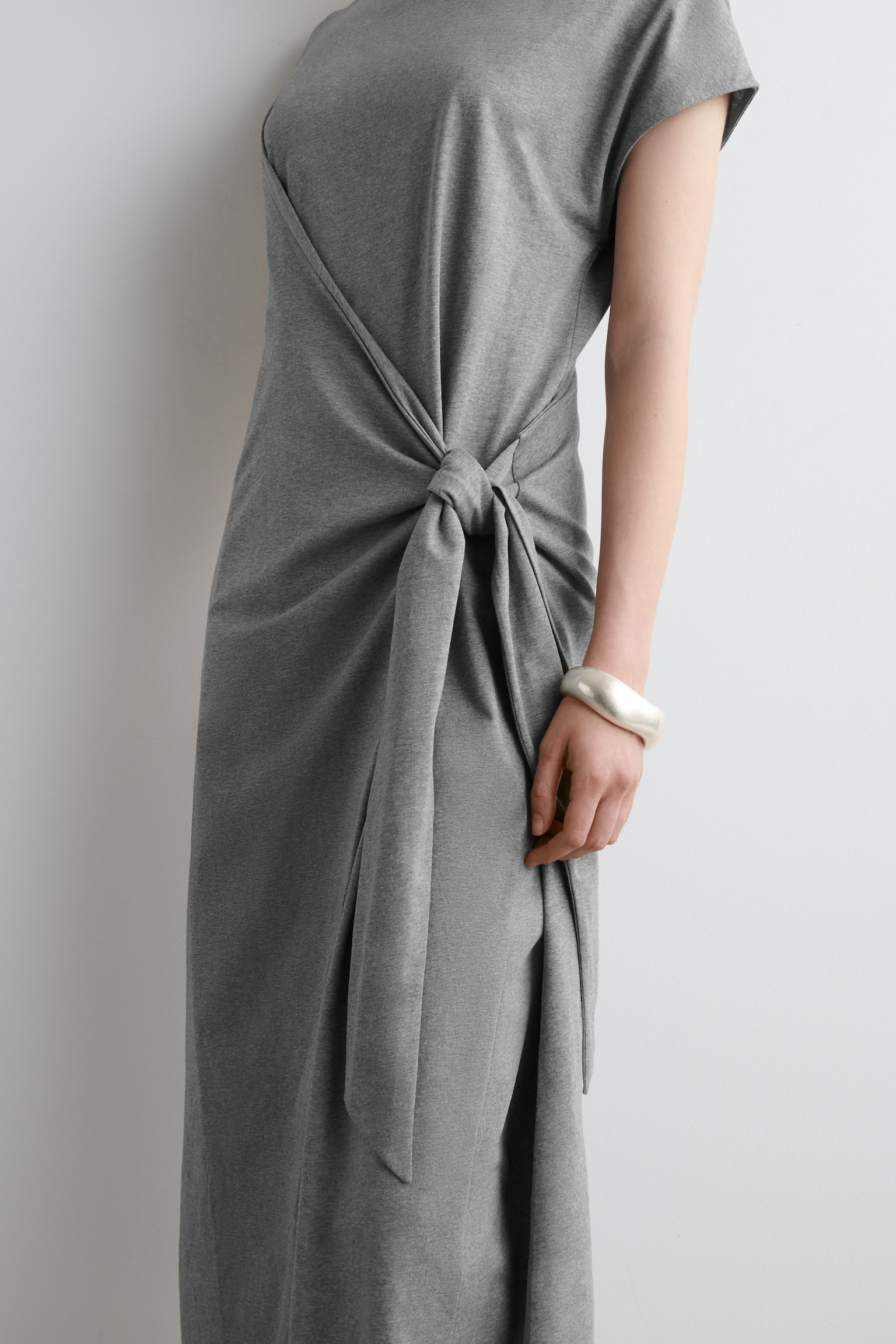 ROCHIE TRICOU CU ÎNFĂȘURARE - GRI/ROŞU - 5
