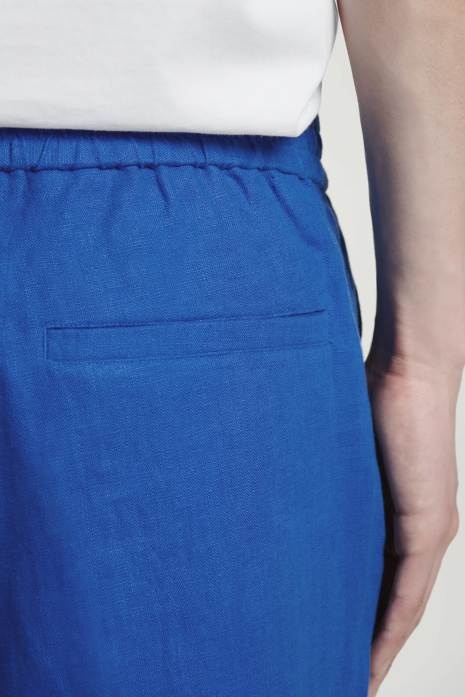 PANTALONES CORTOS DE LINO ELÁSTICO - AZUL/AZUL MARINO/NEGRO/MARRÓN - 5