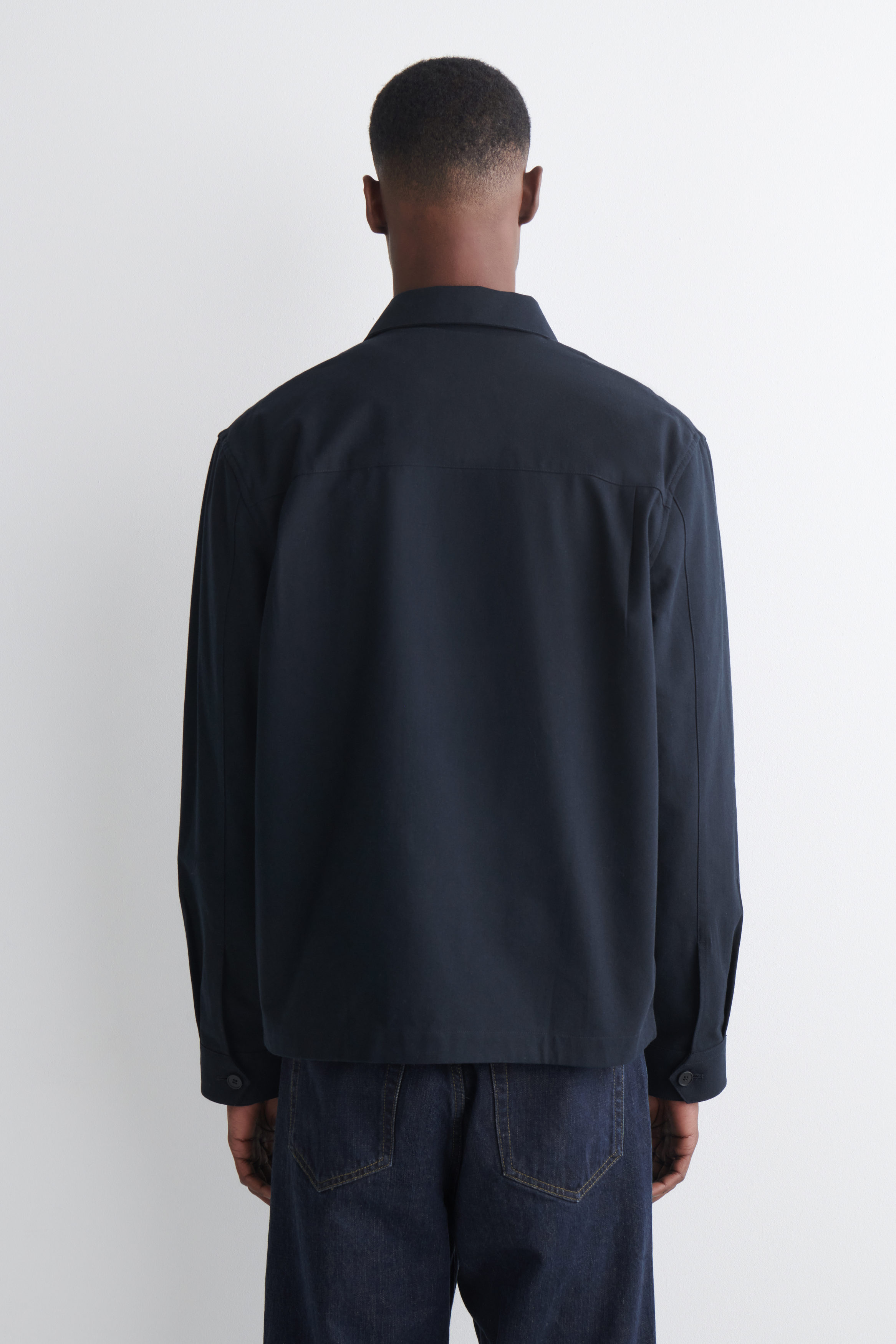 COS シャツ COTTON ZIPPED OVERSHIRT - NAVY | COS US