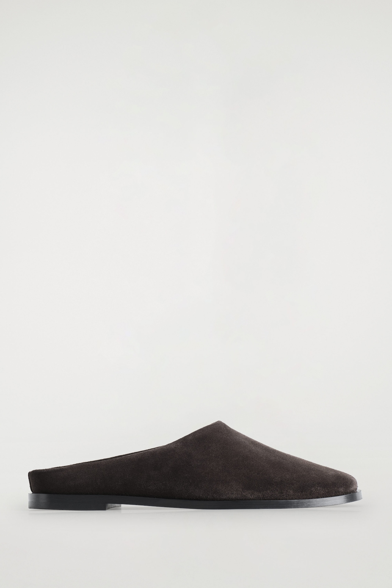CLASSIC SUEDE MULES — DARK BROWN