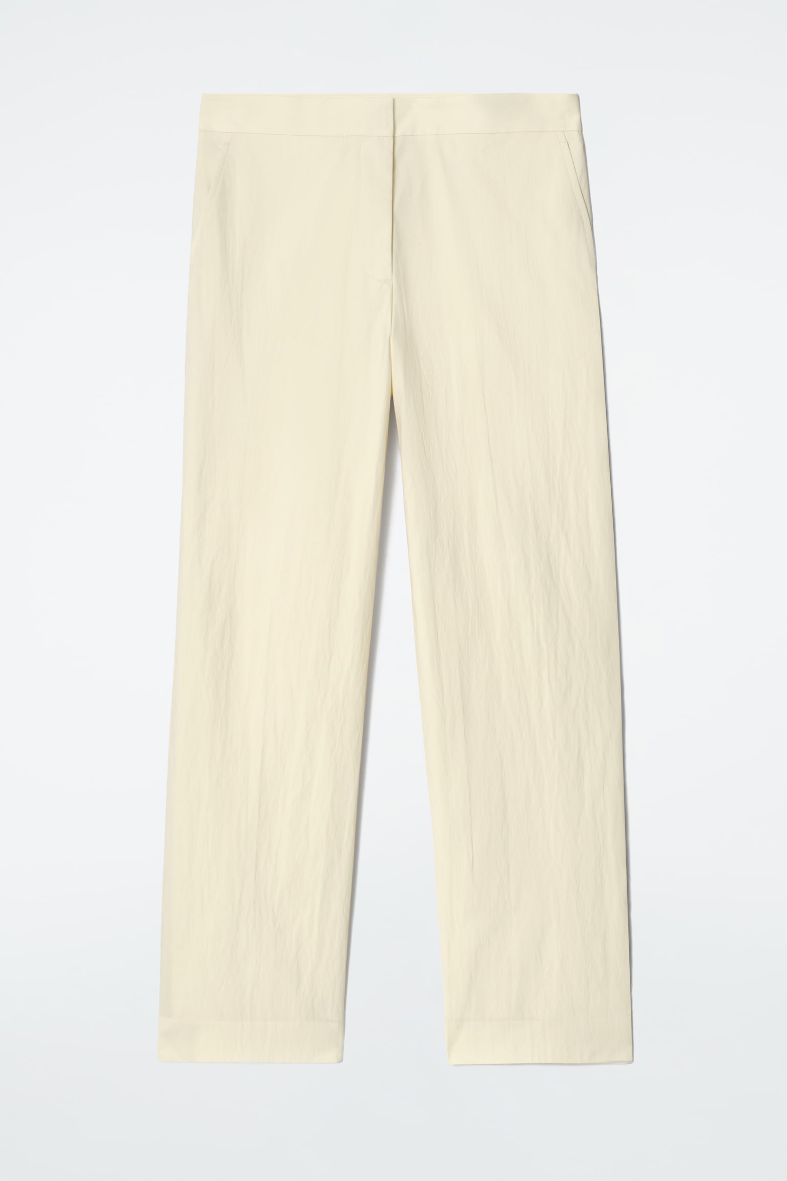 ELEGANTE BAUMWOLLHOSE MIT GERADEM BEIN - HELLGELB