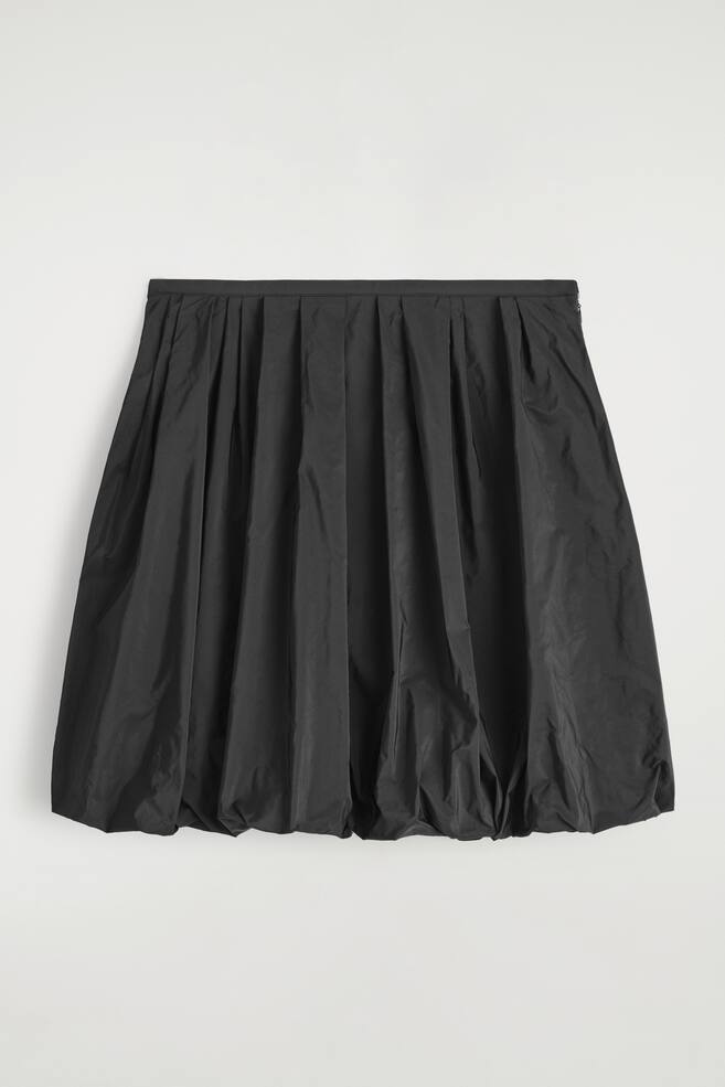 BUBBLE-HEM MINI SKIRT - BLACK - 1