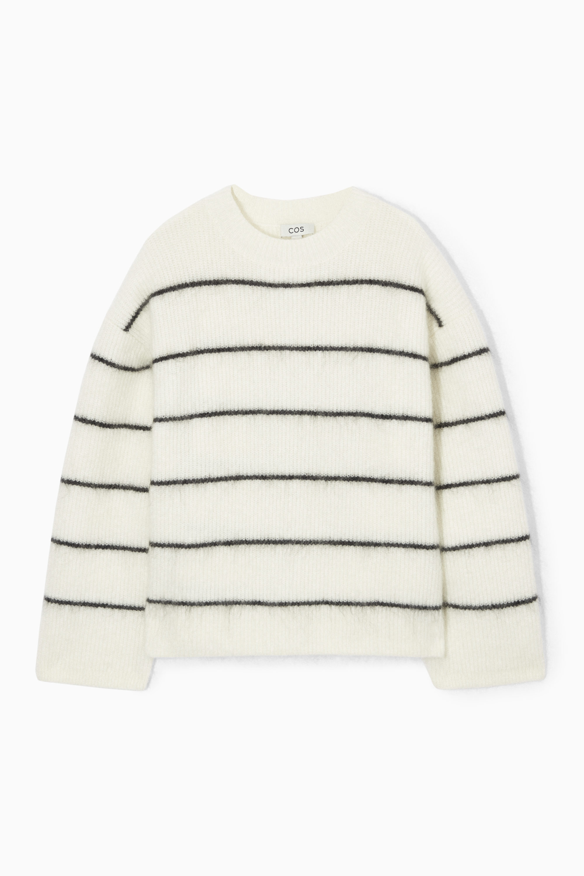 TEXTURED MOHAIR-BLEND SWEATER - WHITE / STRIPED | COS