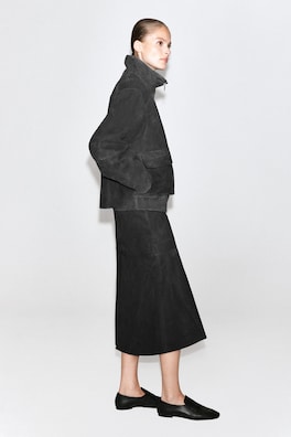CORDED SUEDE PADDED JACKET — ANTHRACITE 4
