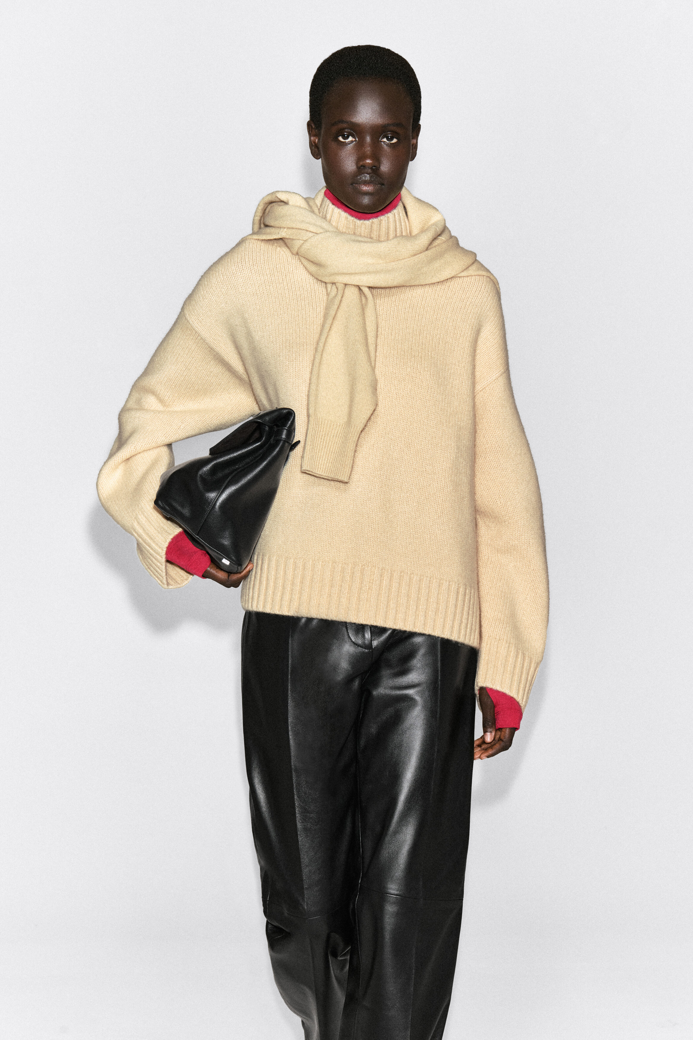 Chunky Pure Cashmere Mock-Neck Sweater by COS