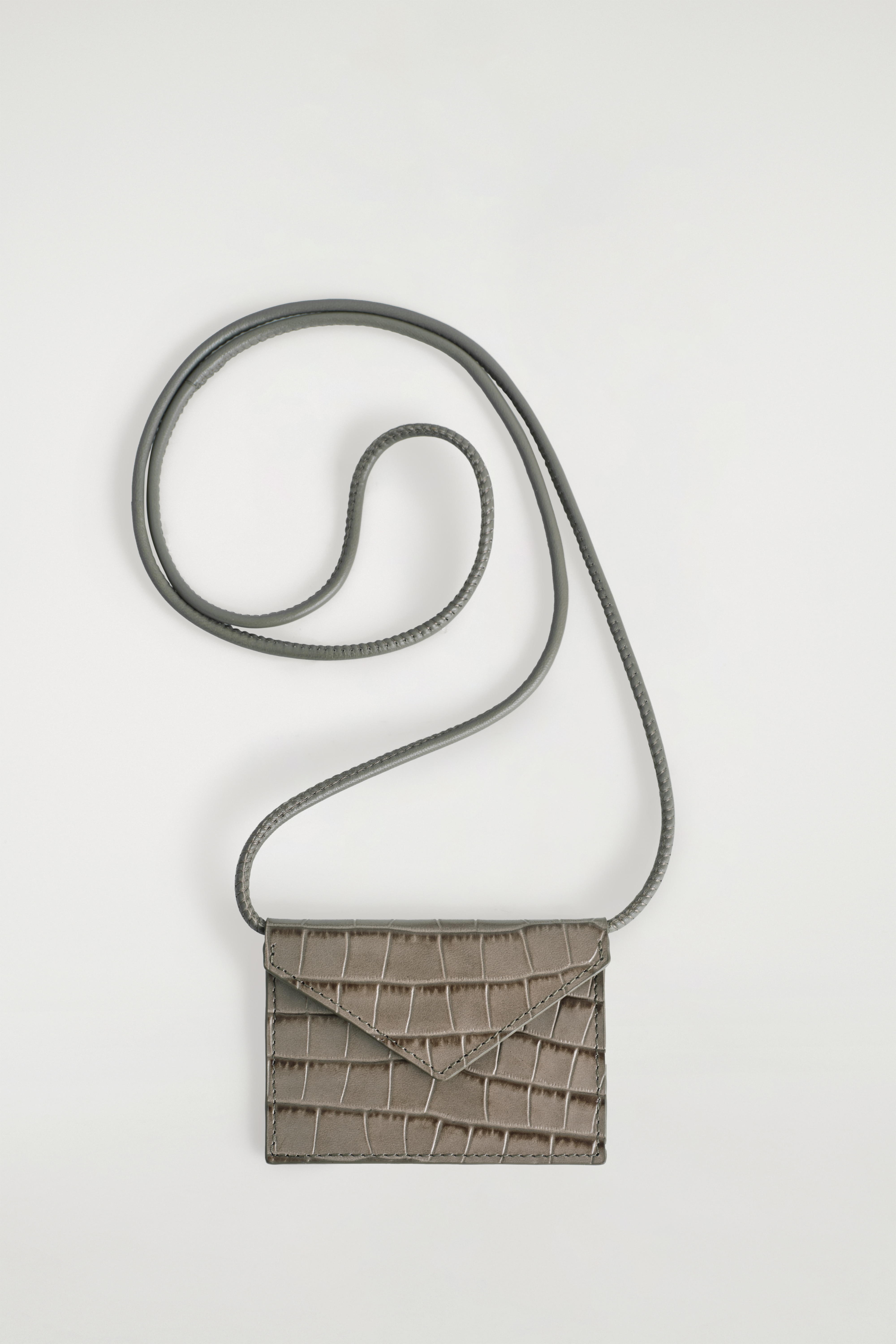 KOŽENÉ POUZDRO NA KARTY S KROKODÝLÍM VZOREM - Béžová/HNĚDÁ