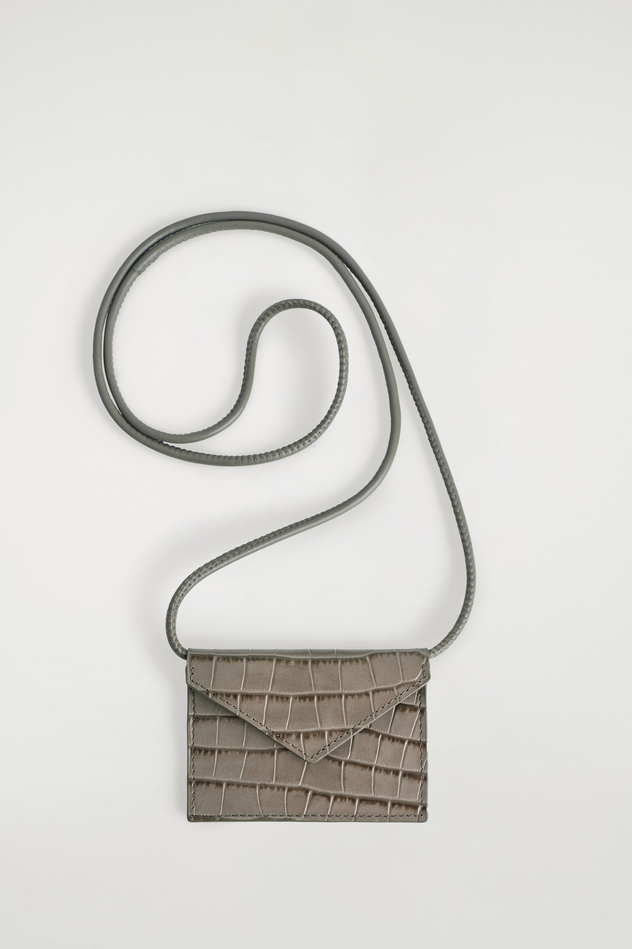 CROC-EFFECT LEATHER CARDHOLDER