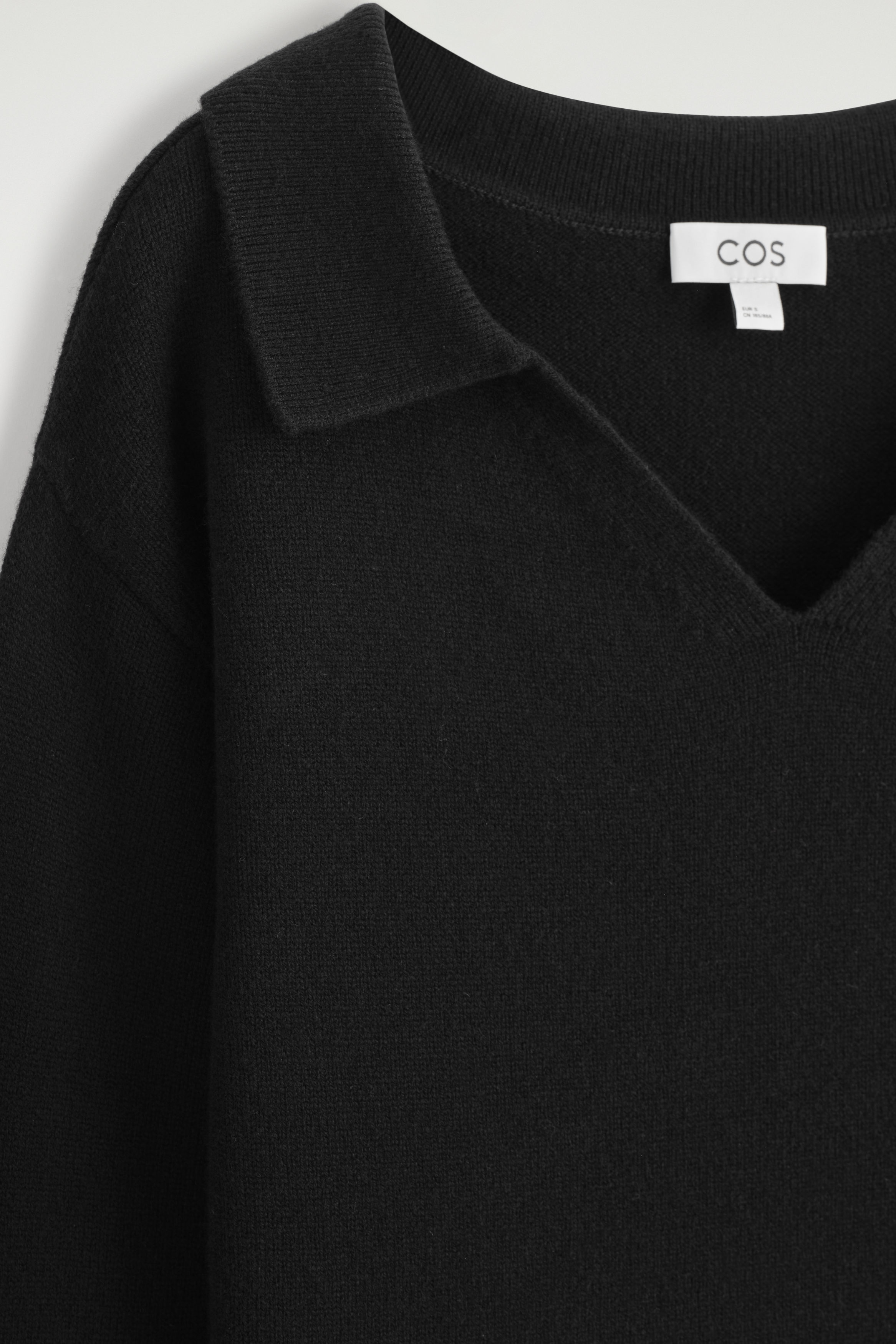 MERINO WOOL POLO SWEATER - BLACK | COS US