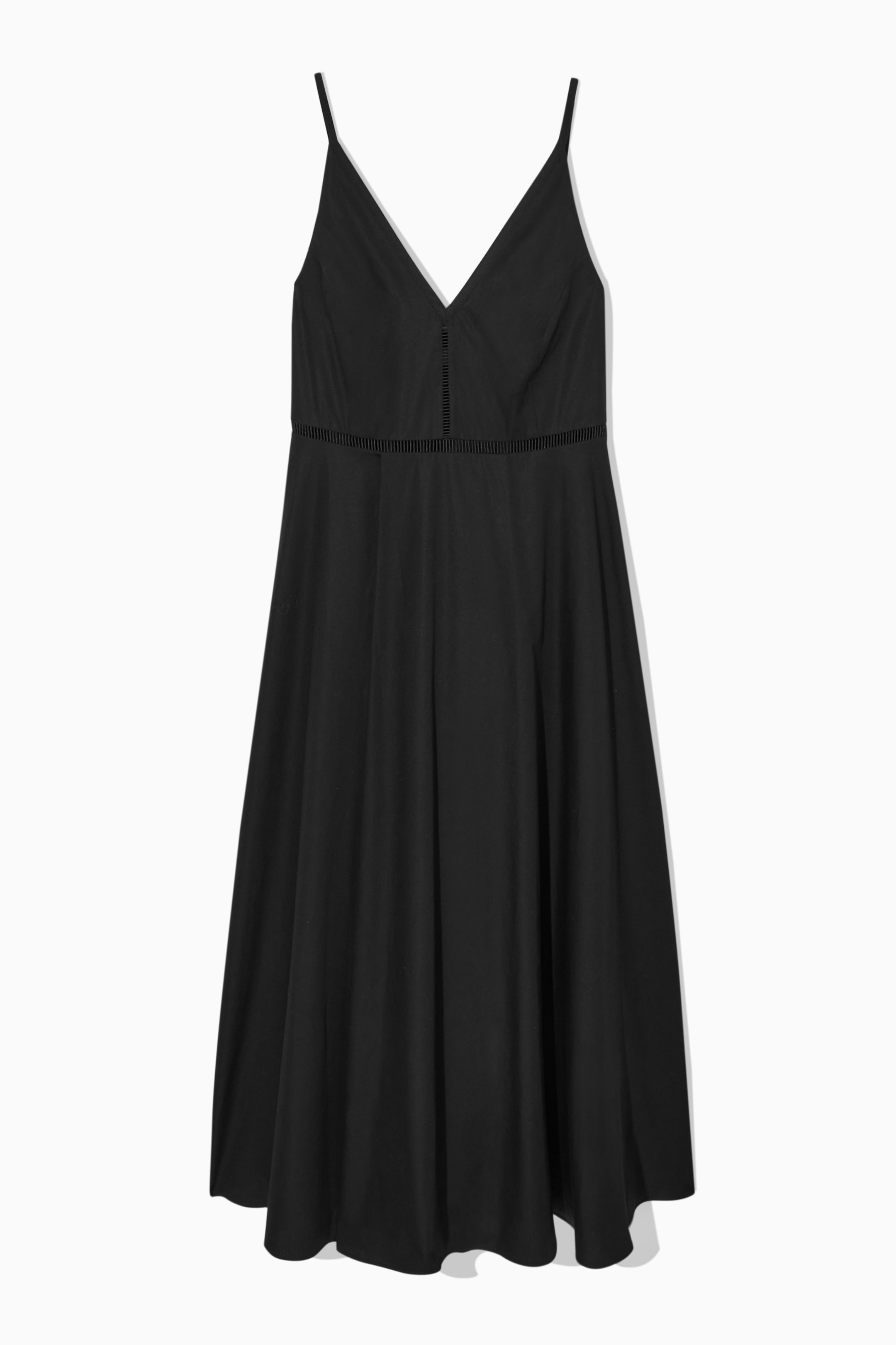 Grösseres Bild ansehen: MIDI-TRÄGERKLEID MIT V-AUSSCHNITT - SCHWARZ - DAMEN | H&M CH 1