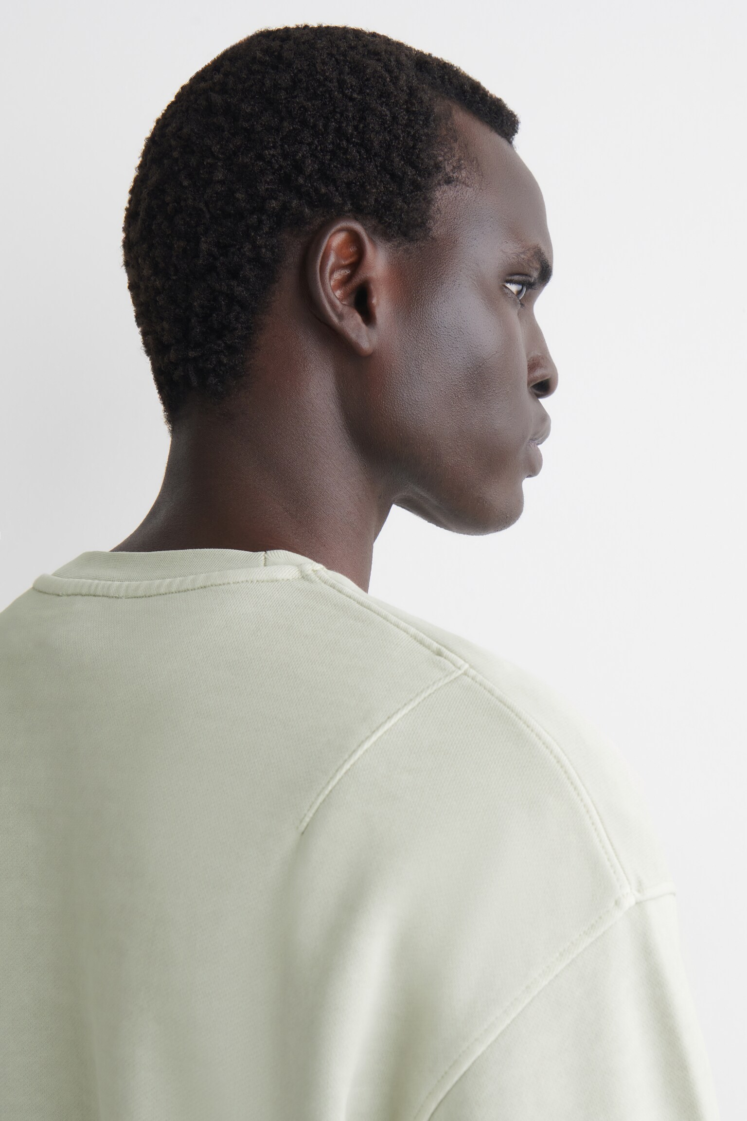 Camisola em algodão lavado - VERDE CLARO/AZUL-MARINHO/BRANCO - 3