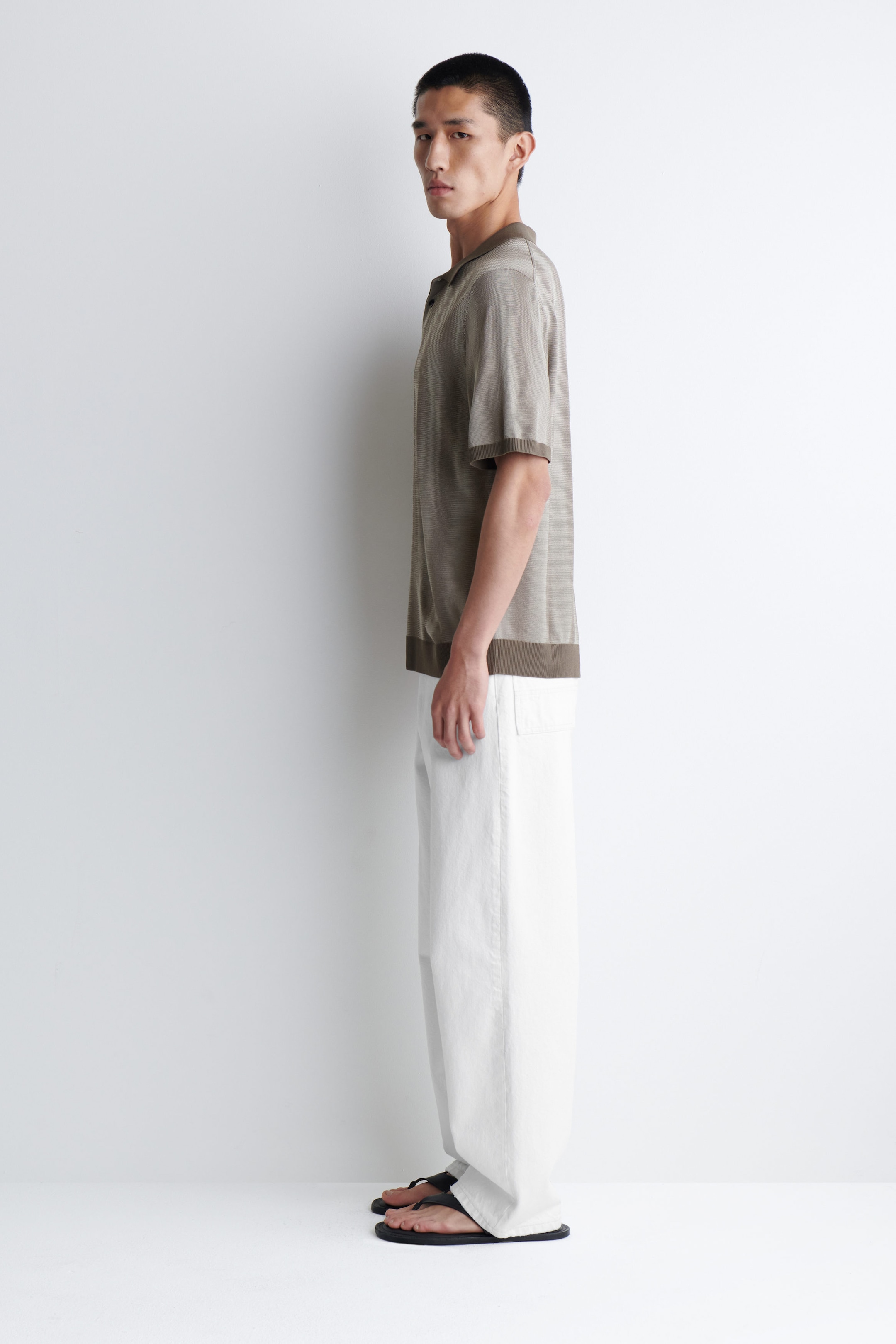 DIFFUSEDSTRIPE KNITTED POLO SHIRT