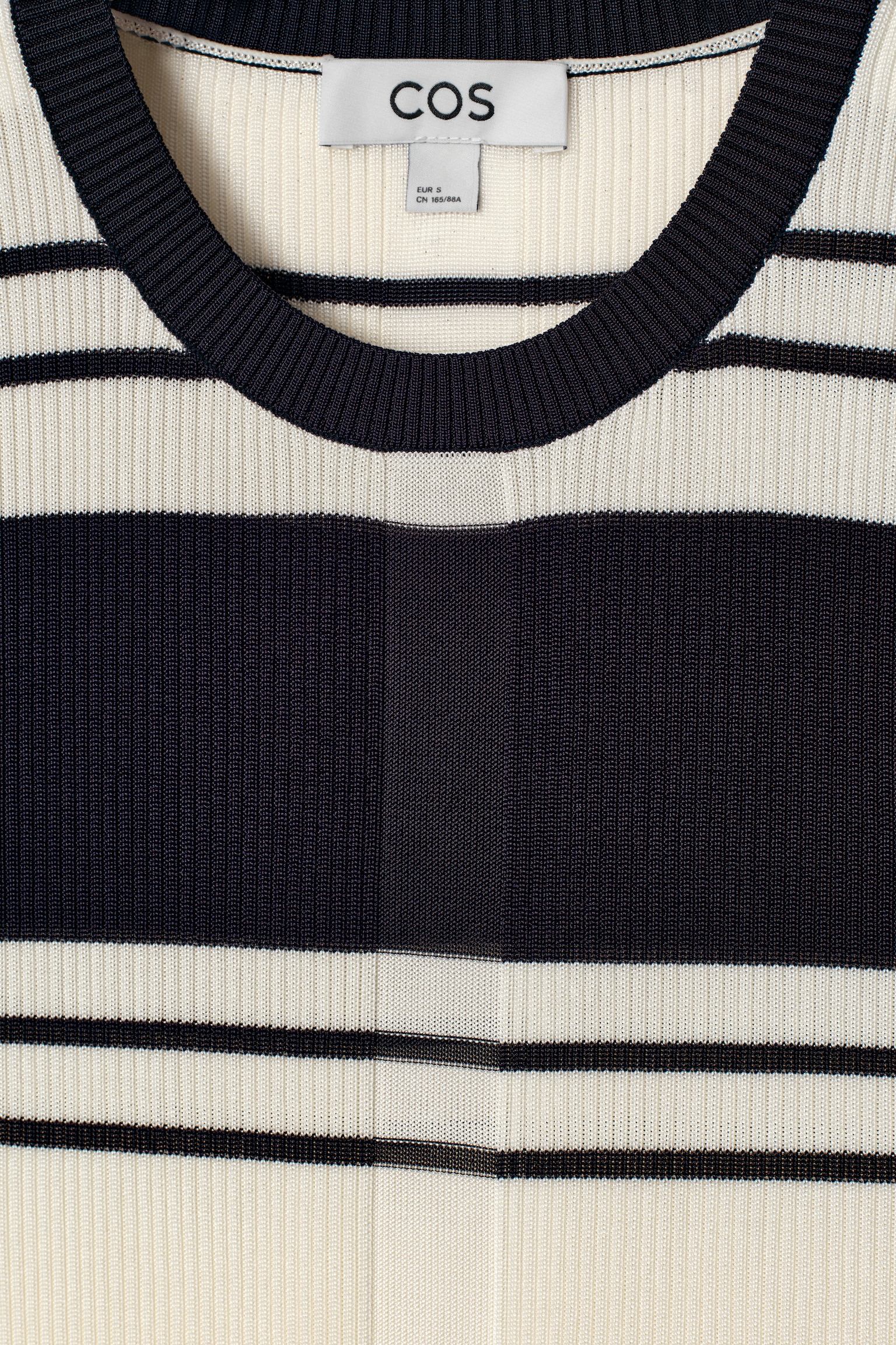 RIBBED-KNIT TANK TOP - NAVY / IVORY / STRIPED/ECRU/ORANGE - 6