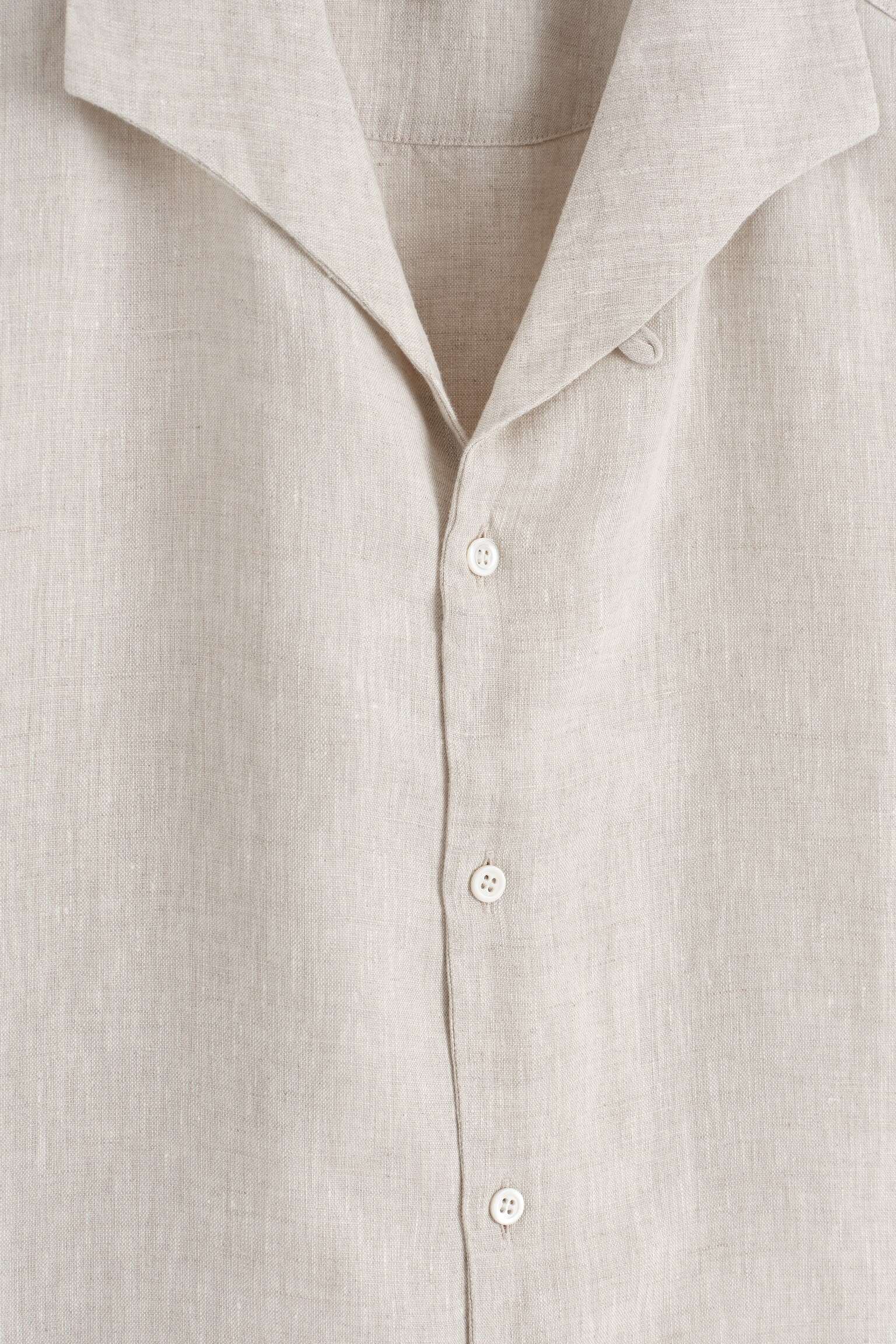 CHEMISE À MANCHES COURTES EN LIN - BEIGE / NON TEINT/BLANC / BLEU / IMPRIMÉ/BLANC/NOIR - 3