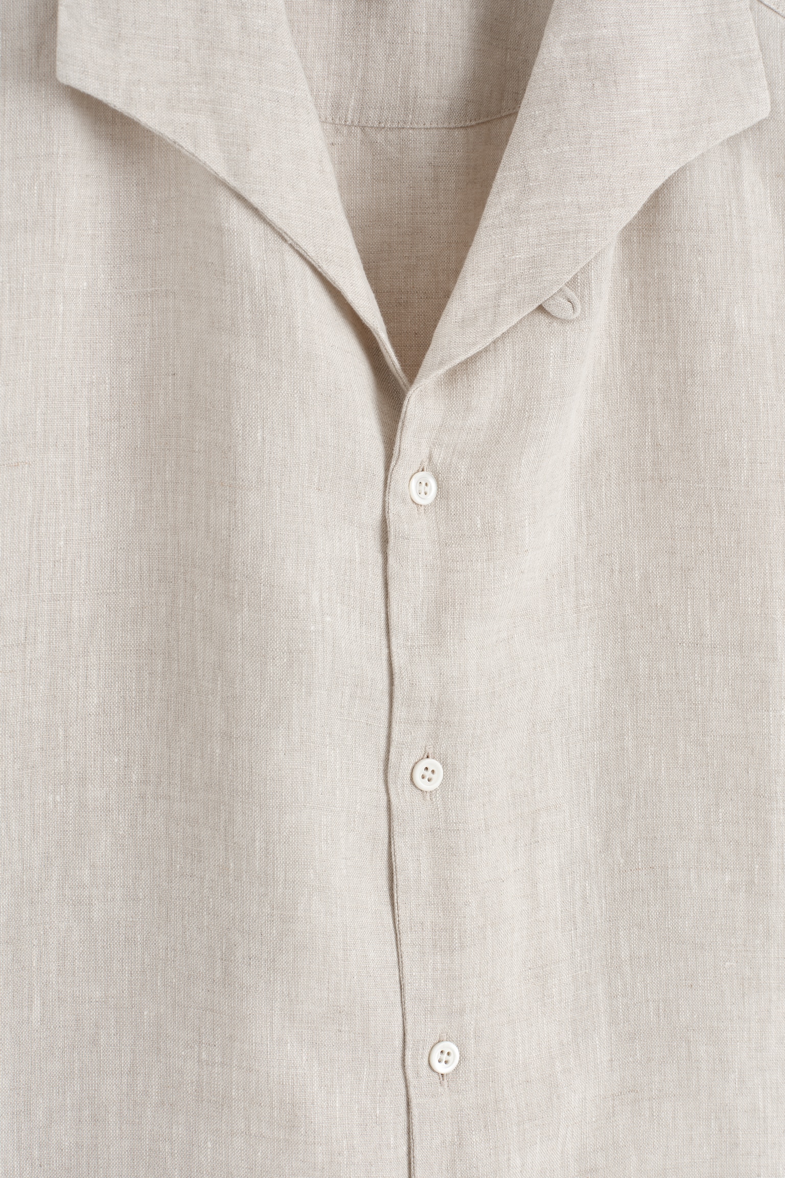 CHEMISE À MANCHES COURTES EN LIN - BEIGE / NON TEINT/NOIR/BLANC/BLANC / BLEU / IMPRIMÉ - 7