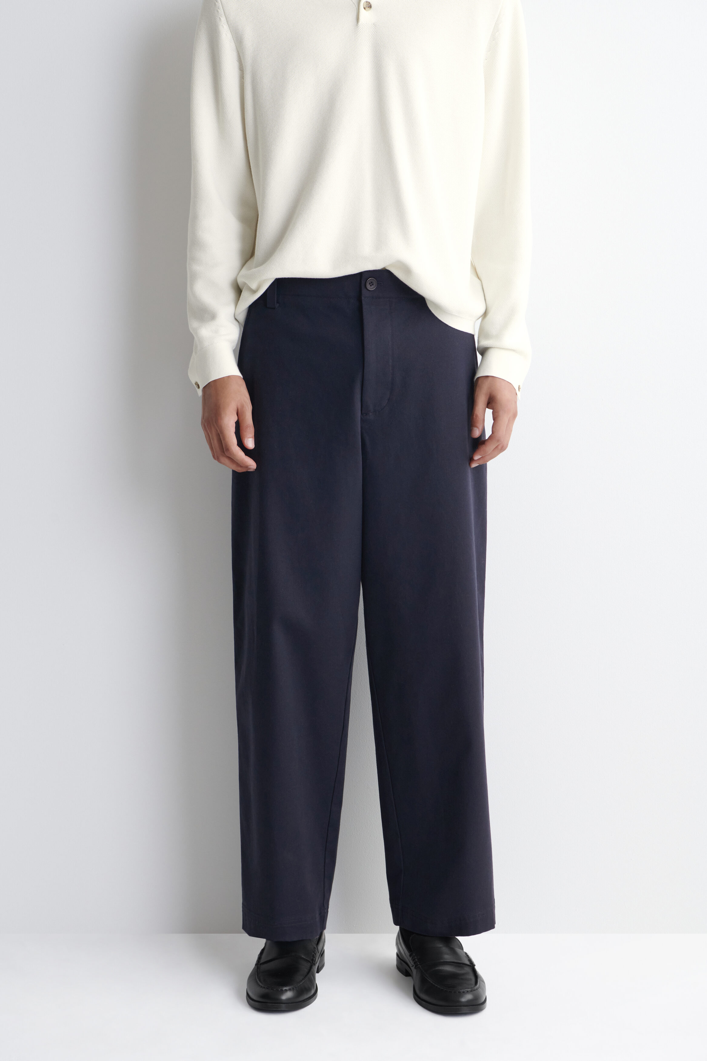COTTON-TWILL RELAXED-FIT STRAIGHT-LEG PANTS - thumbnail 3