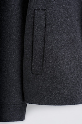 DOUBLE-FACED WOOL MOCK-NECK JACKET — CHARCOAL MÉLANGE 7