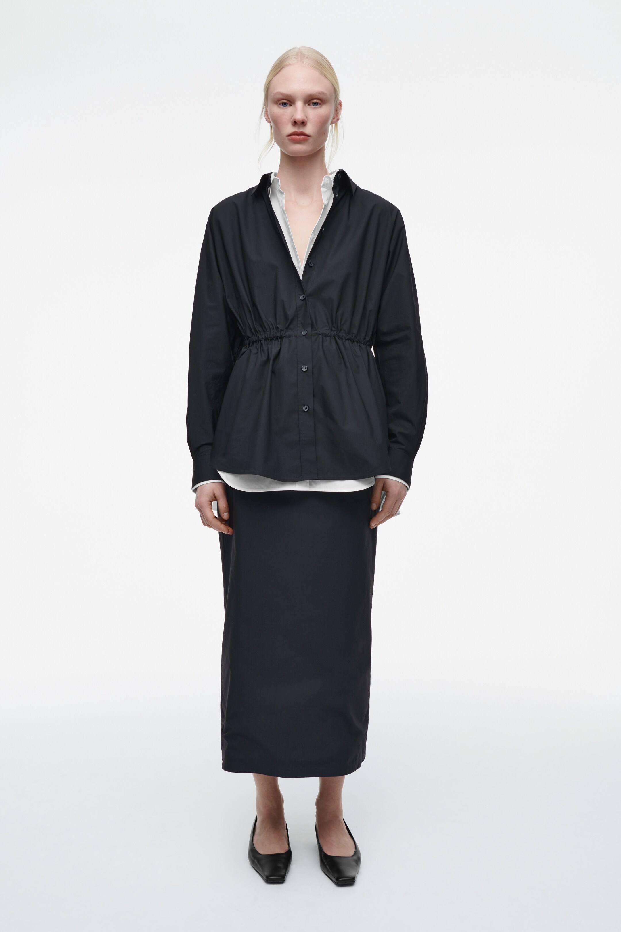 Ver imagem maior: DRAWSTRING-WAIST SHIRT - AZUL-MARINHO - SENHORA | H&M PT 2