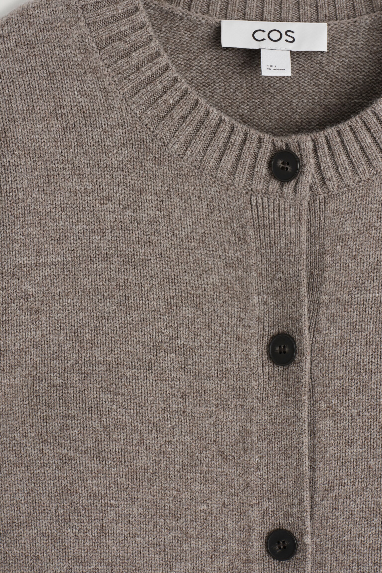 CARDIGAN EN LAINE MÉRINOS - TAUPE CHINÉ - 4