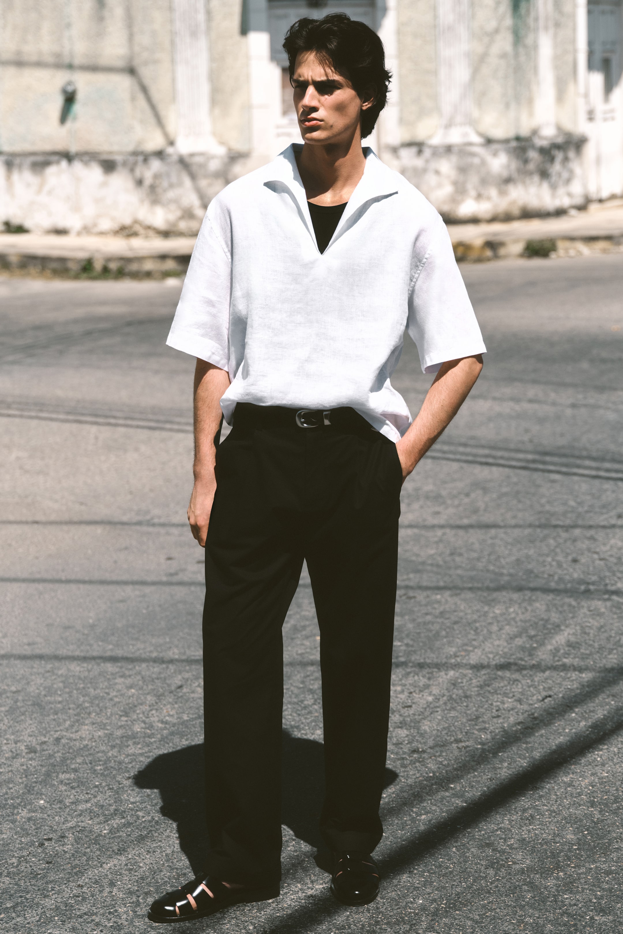 Grösseres Bild ansehen: LEINENHEMD MIT OFFENEM KRAGEN - WEISS - HERREN | H&M CH 6