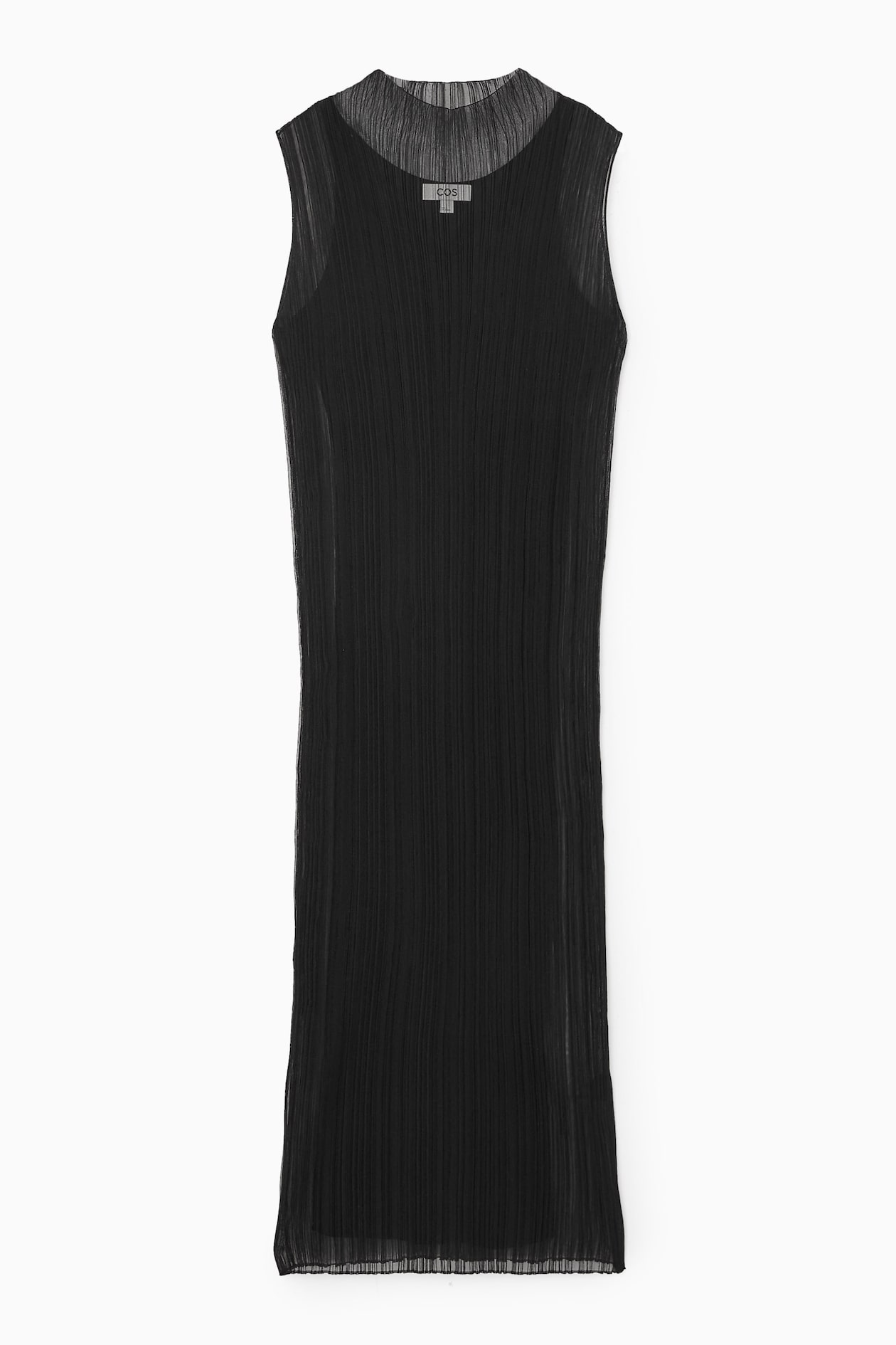 SHEER PLISSÉ MIDI DRESS