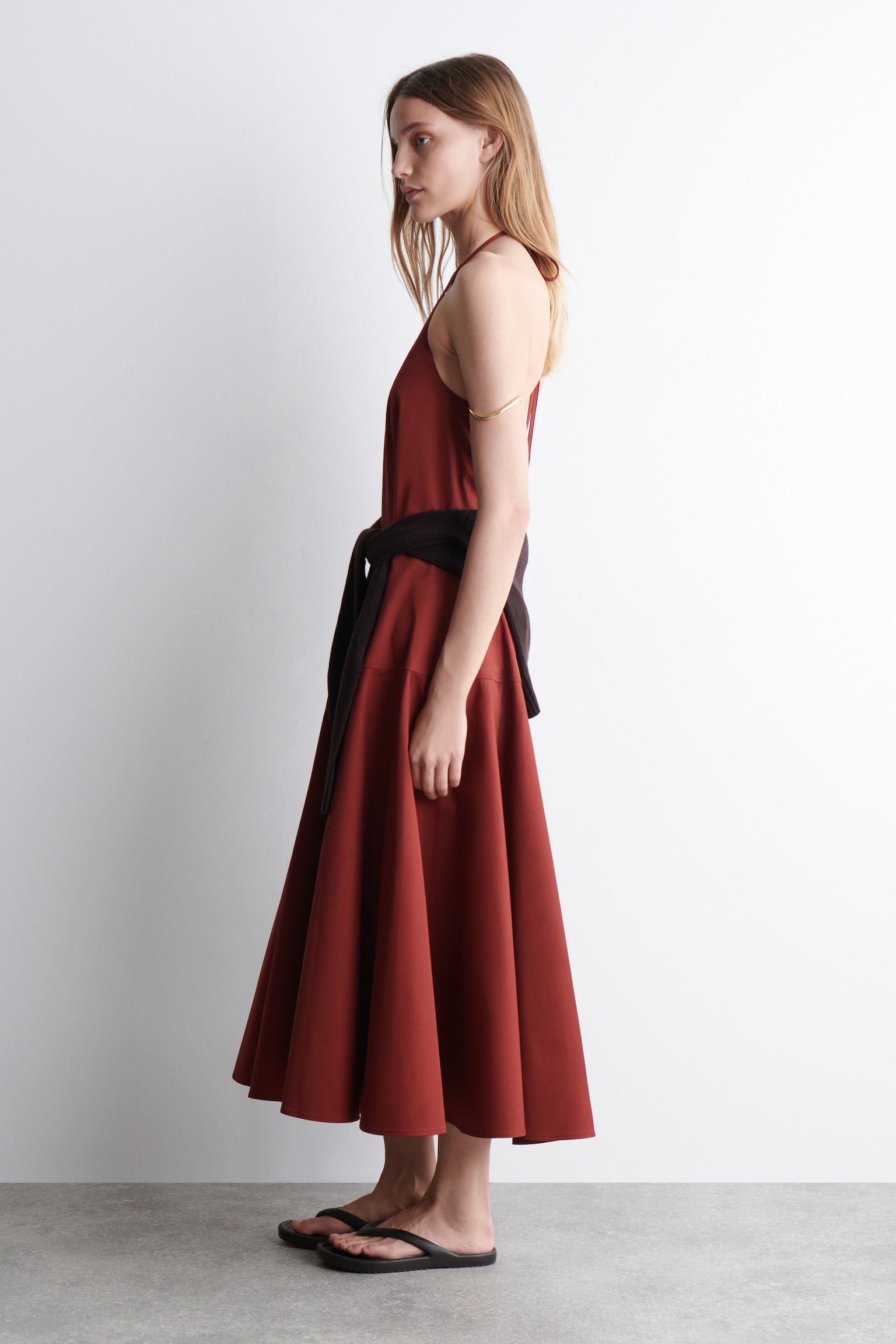 ROBE DOS NU EN COTON PIMA - ROUGE/NOIR - 7
