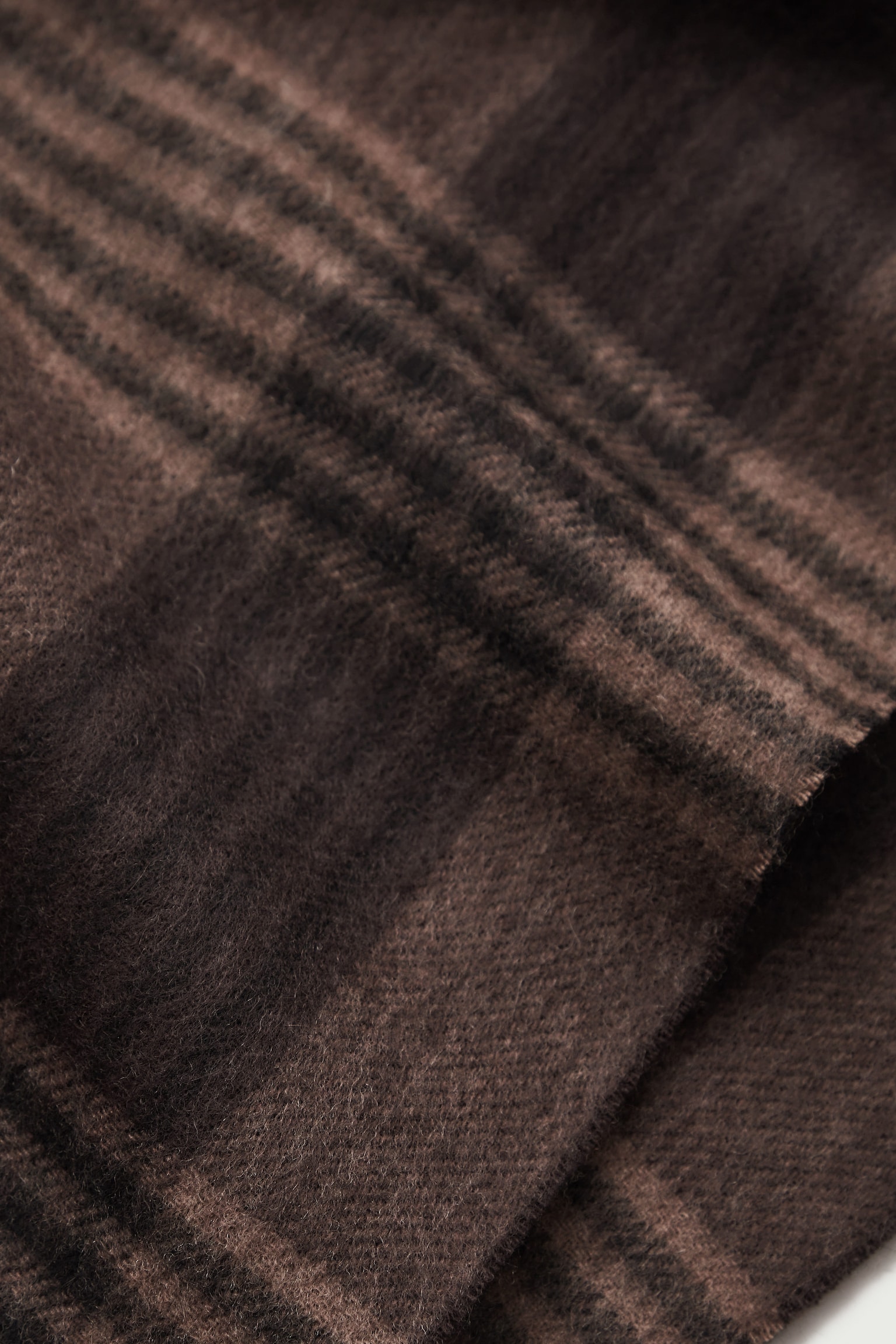 Macaron Color Fringed Check Scarf Soft Wool Blend Shawl