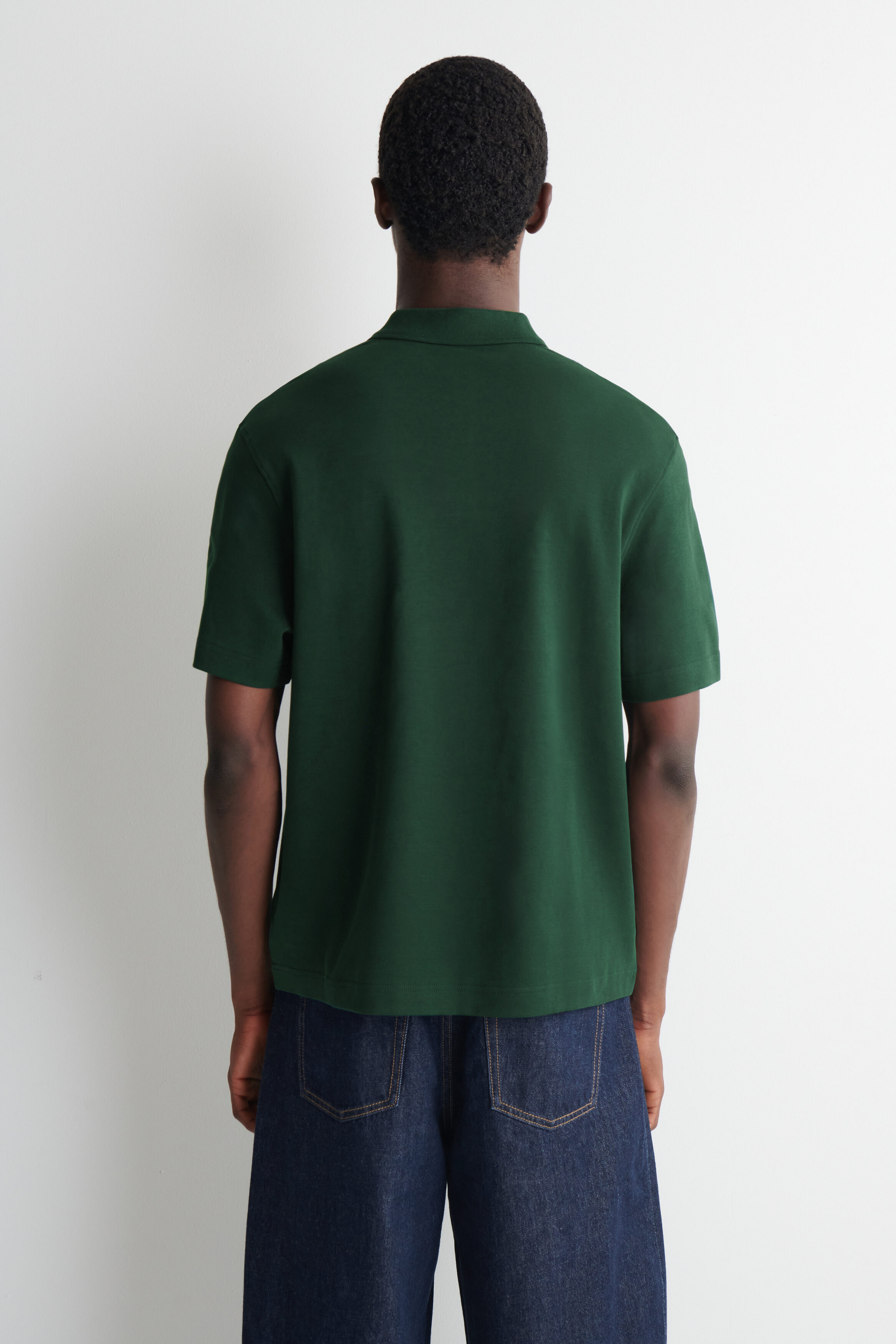 INTERLOCK COTTON POLO SHIRT - DARK GREEN | COS US