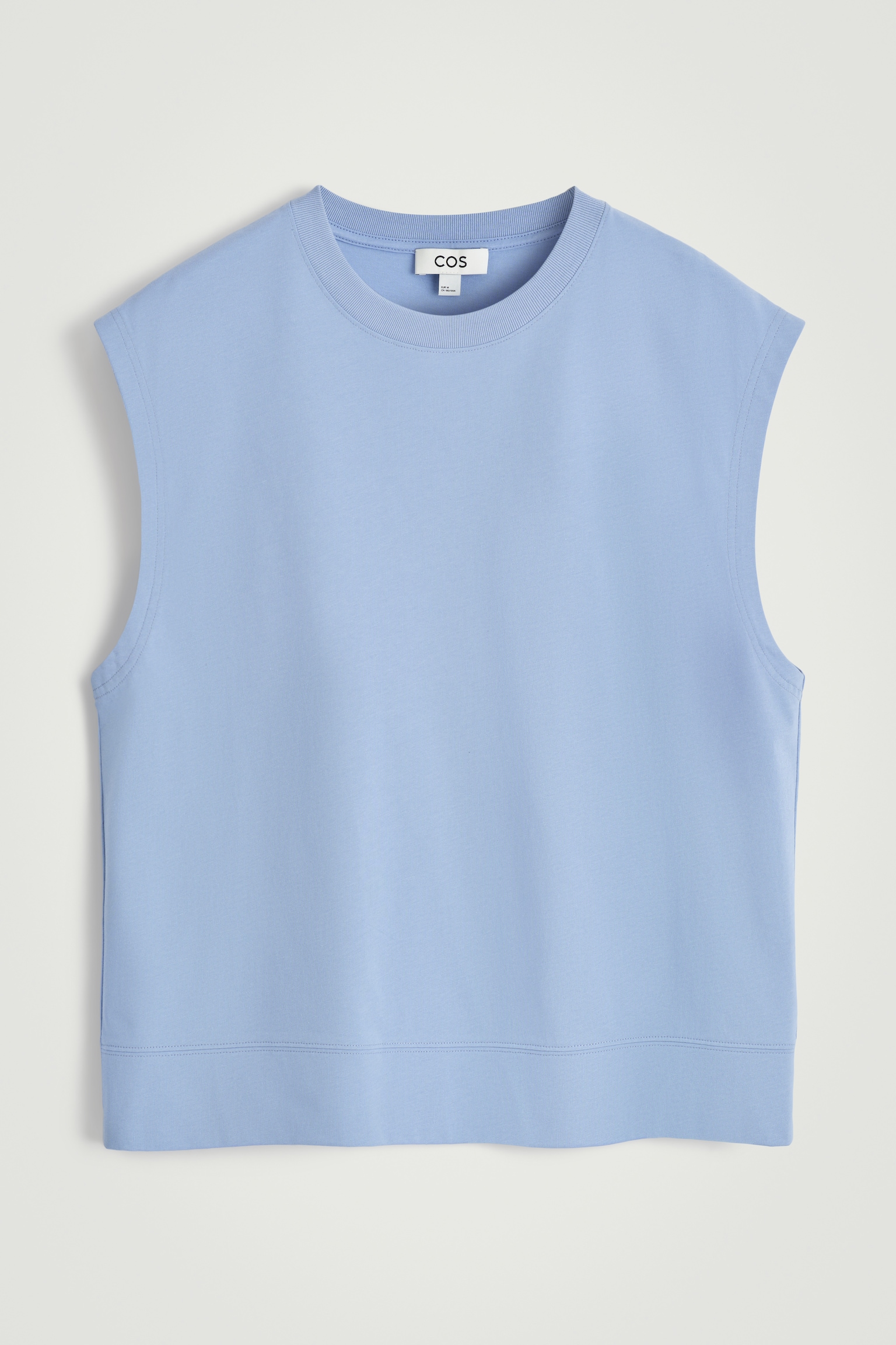 LOCKERES TANKTOP AUS BAUMWOLL-CRÊPE - HELLBLAU/SCHWARZ - 2
