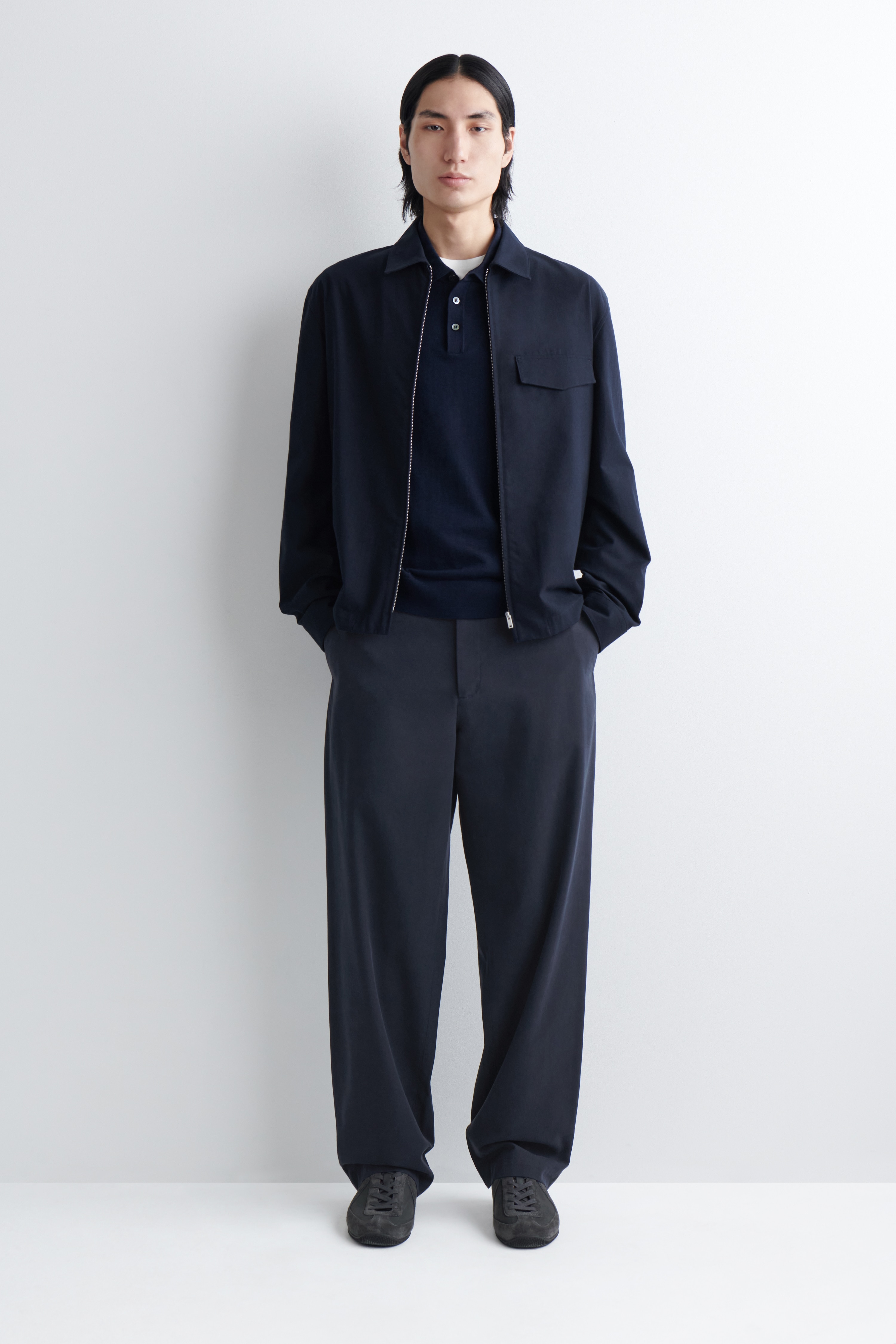 COTTON REGULAR-FIT STRAIGHT-LEG CHINOS - NAVY/BORDEAUX/BEIGE