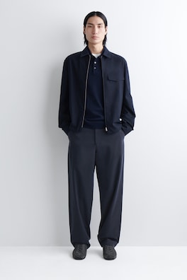 COTTON REGULAR-FIT STRAIGHT-LEG CHINOS — NAVY 1