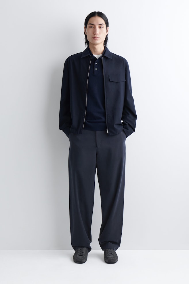 COTTON REGULAR-FIT STRAIGHT-LEG CHINOS — NAVY