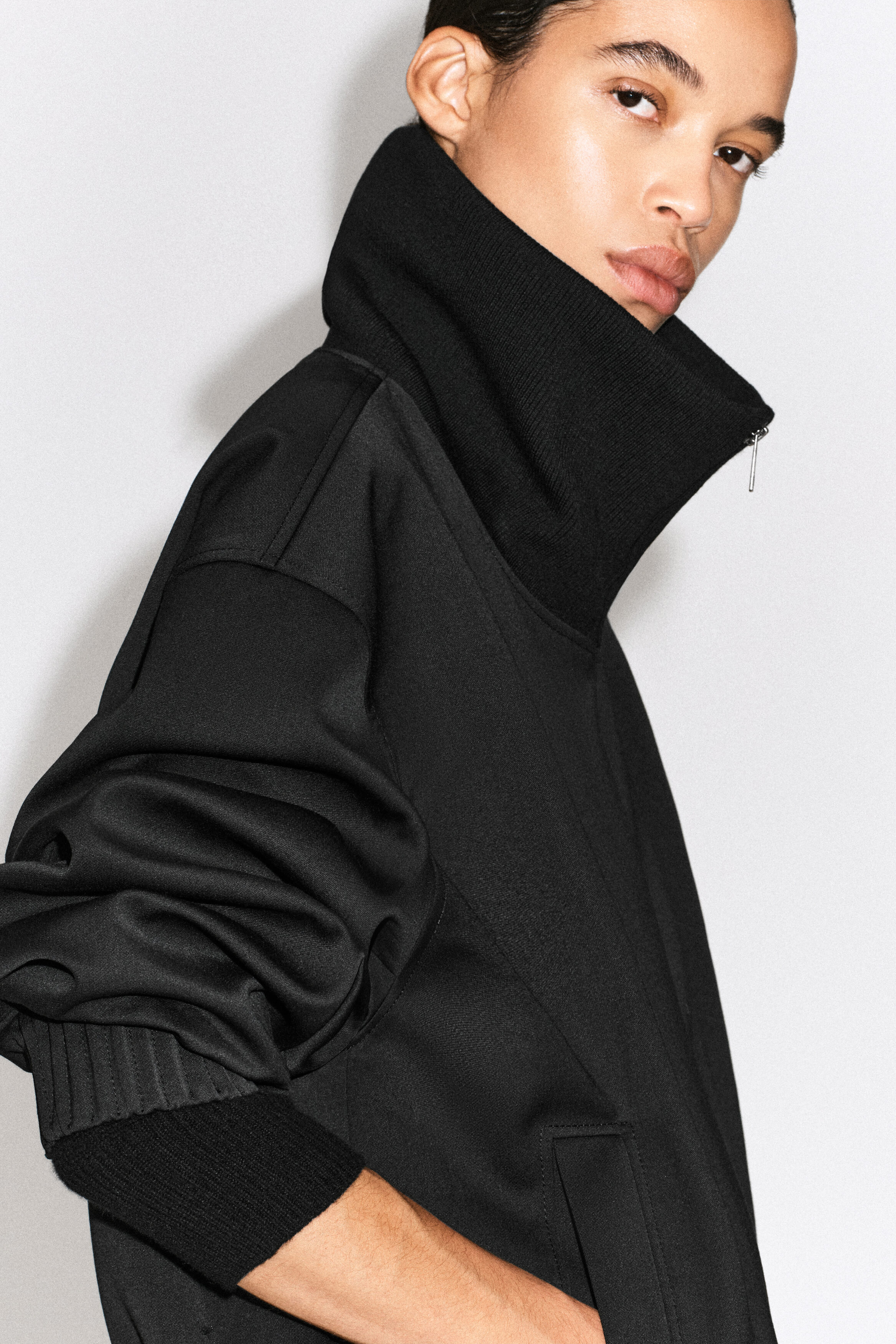 MOCK-NECK JACKET - BLACK | COS US