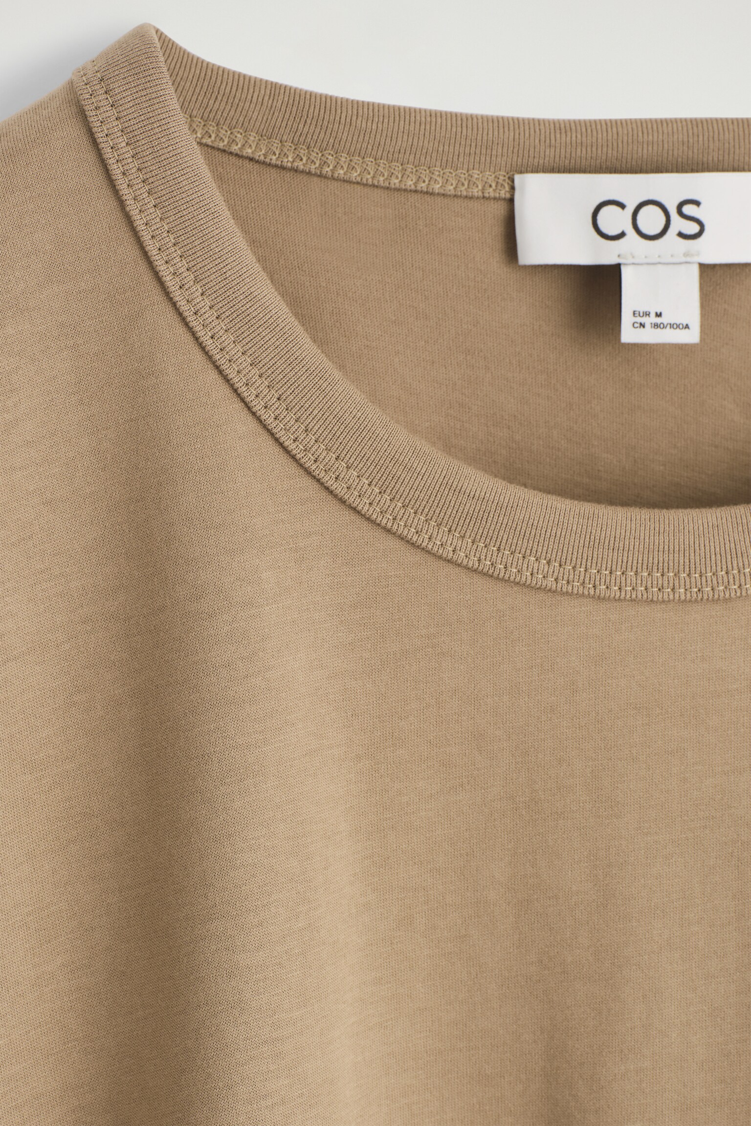 T-SHIRT EN COTON BROSSÉ - BEIGE/BLANC/NOIR/BLEU MARINE/TAUPE/TAUPE FONCÉ/BORDEAUX/ABRICOT - 4